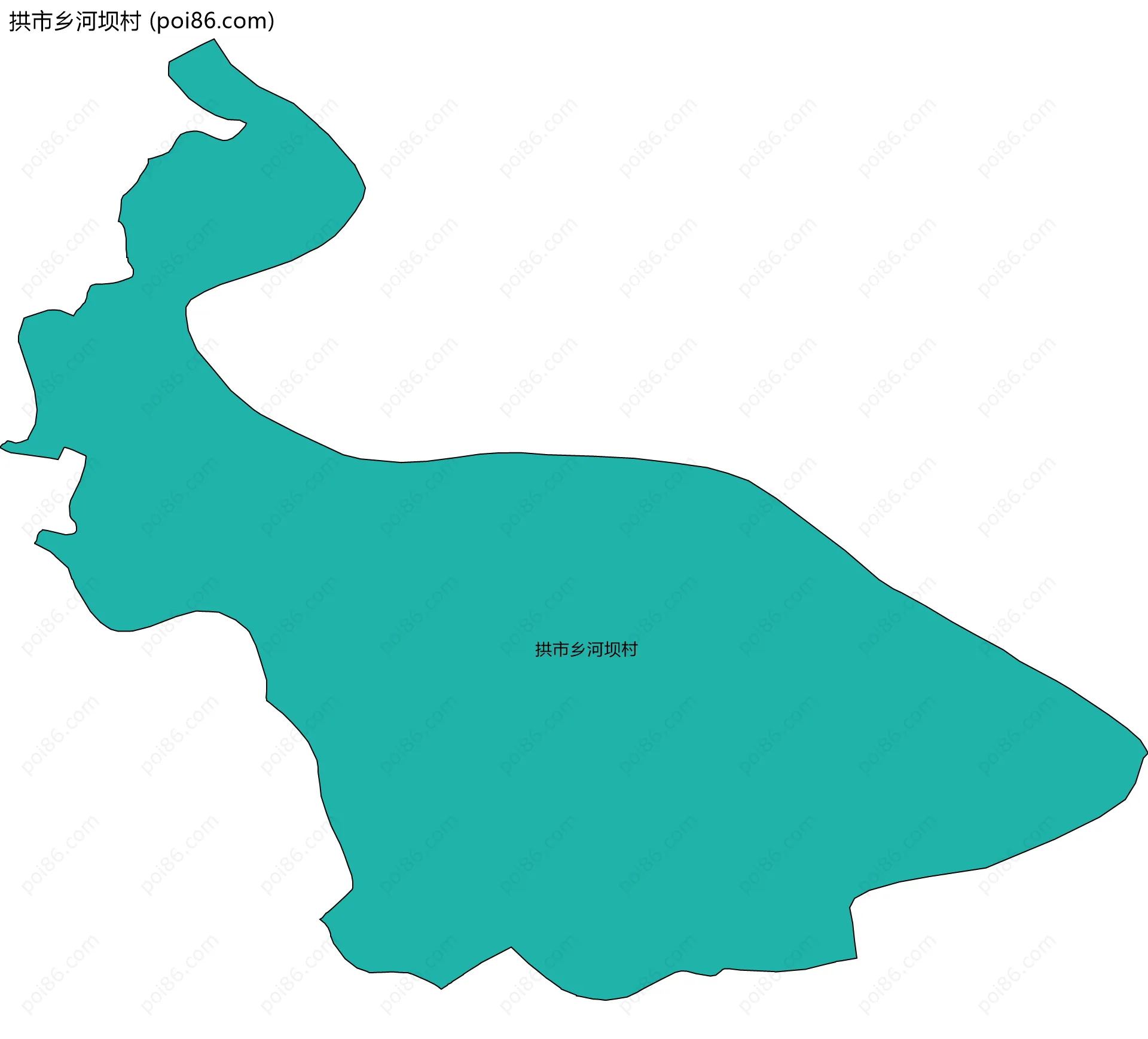 拱市乡河坝村边界地图