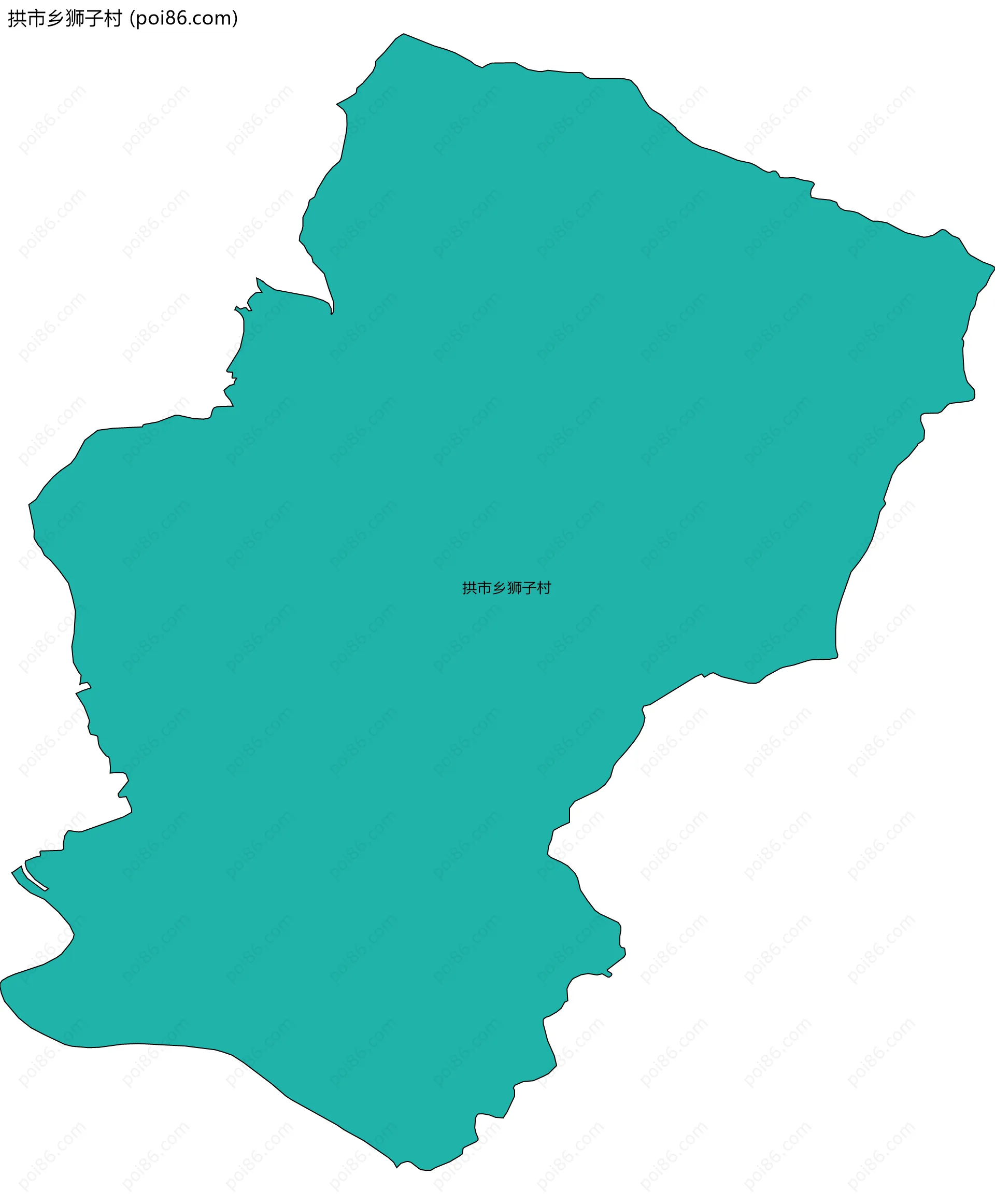 拱市乡狮子村边界地图