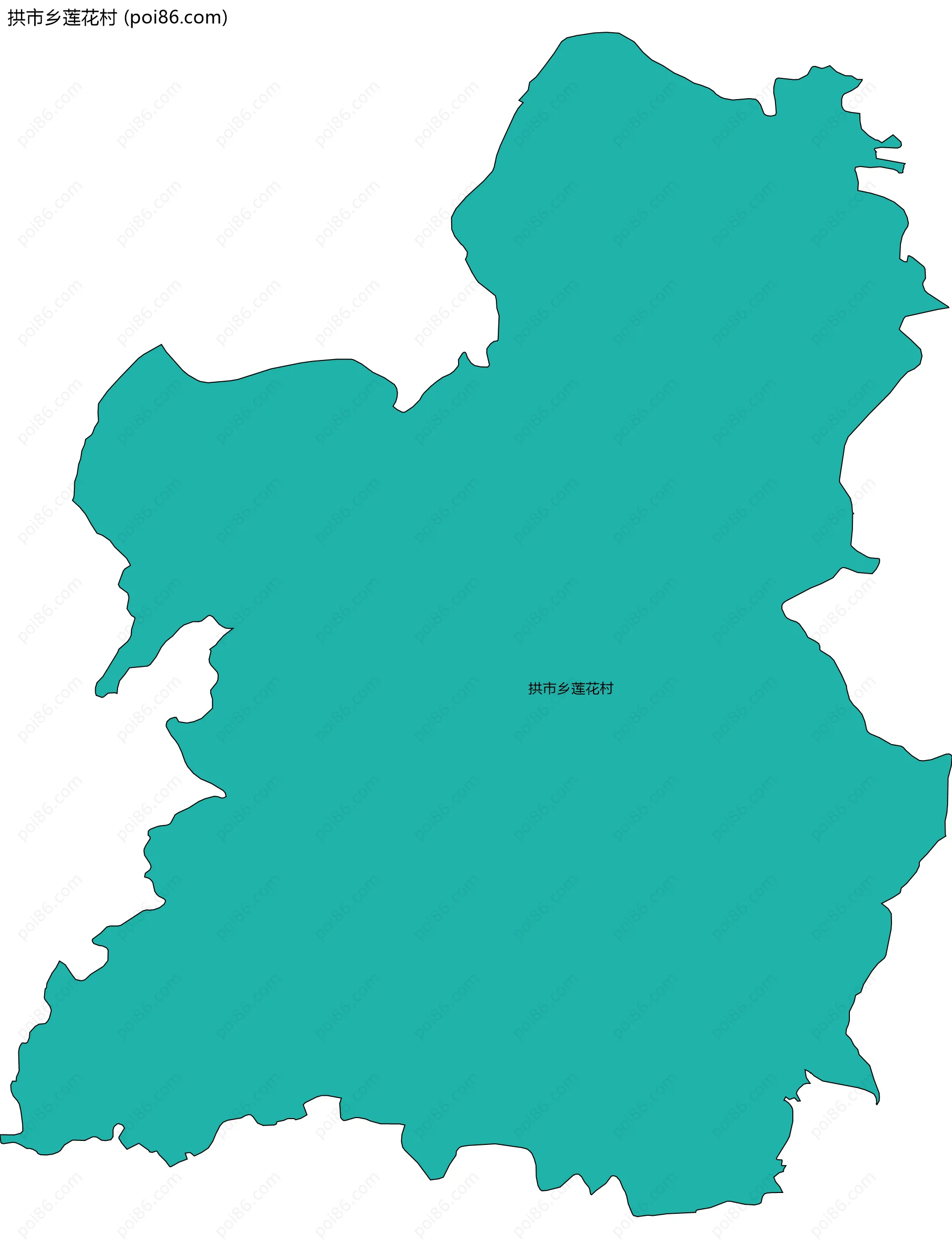 拱市乡莲花村边界地图