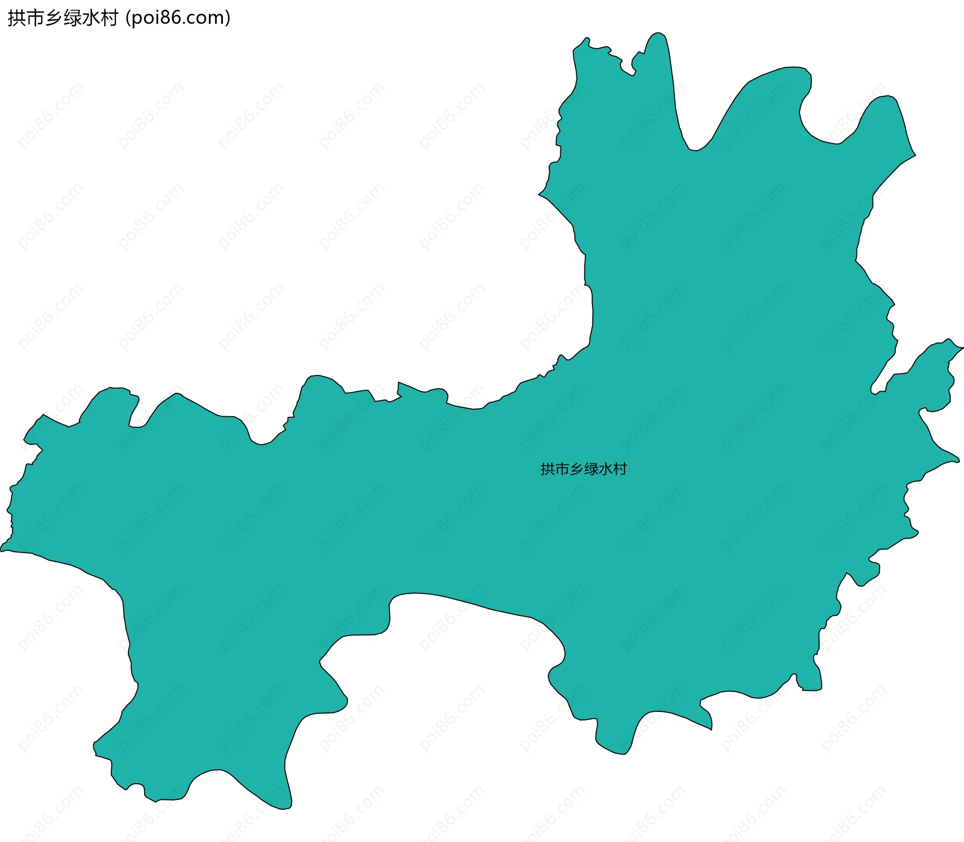 拱市乡绿水村边界地图