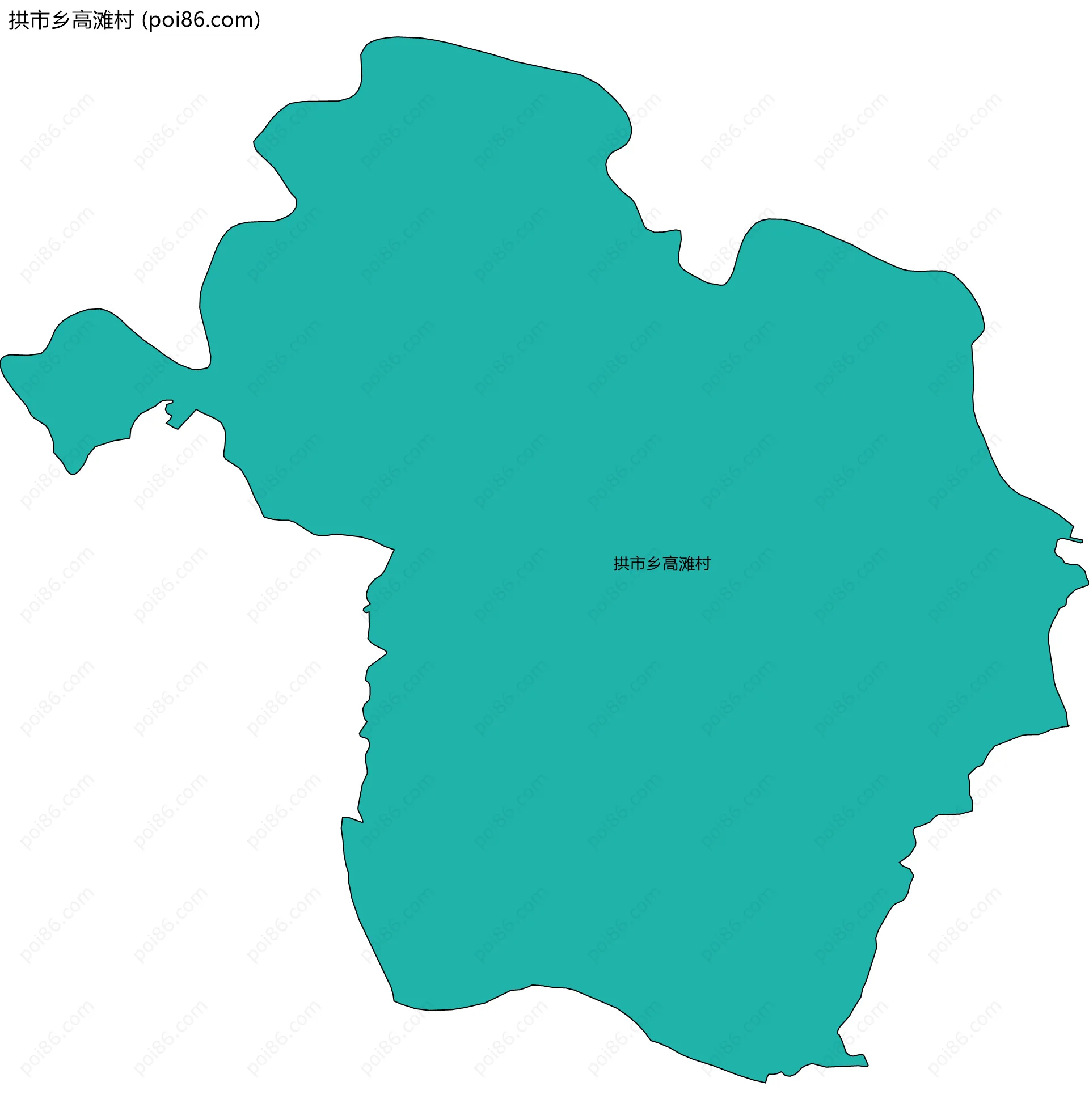 拱市乡高滩村边界地图