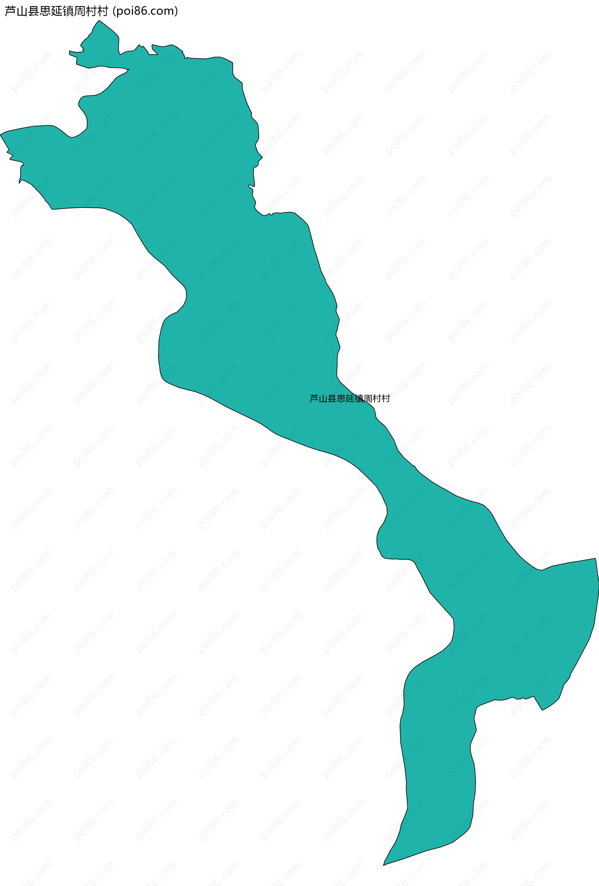 芦山县思延镇周村村边界地图