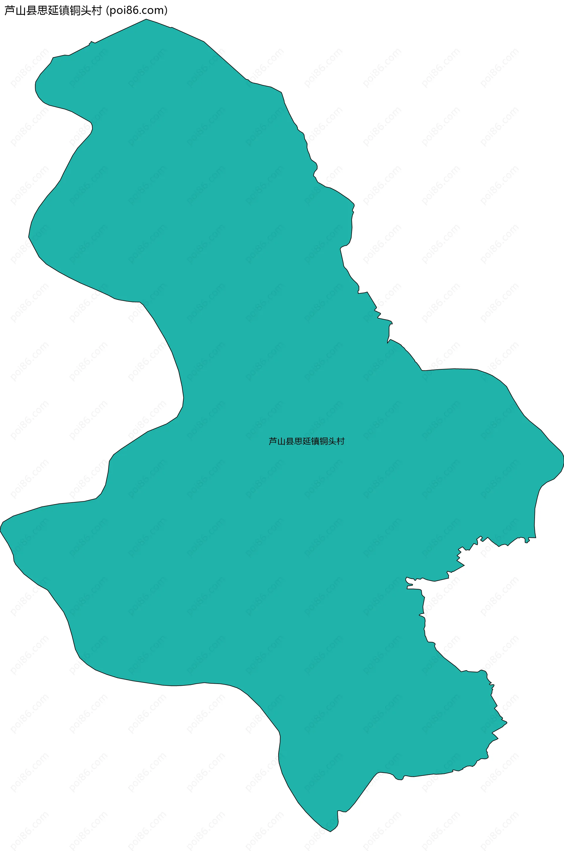 芦山县思延镇铜头村边界地图