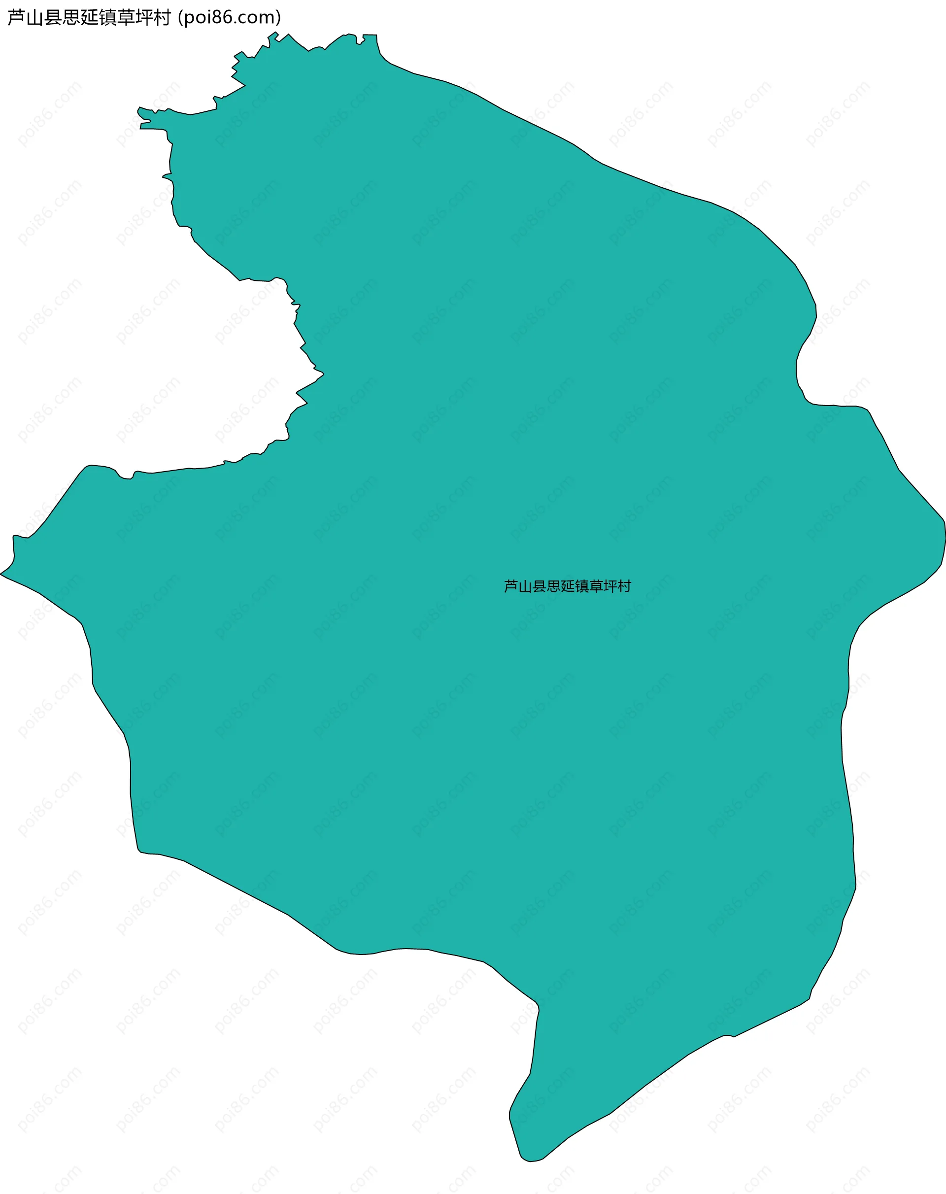 芦山县思延镇草坪村边界地图