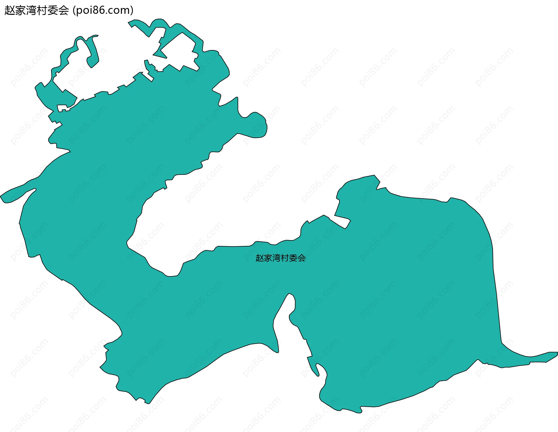 赵家湾村委会边界地图