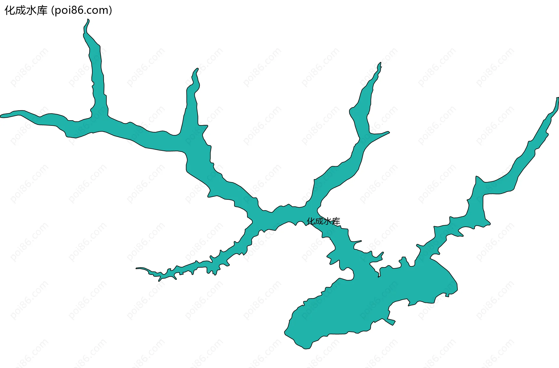 化成水库边界地图