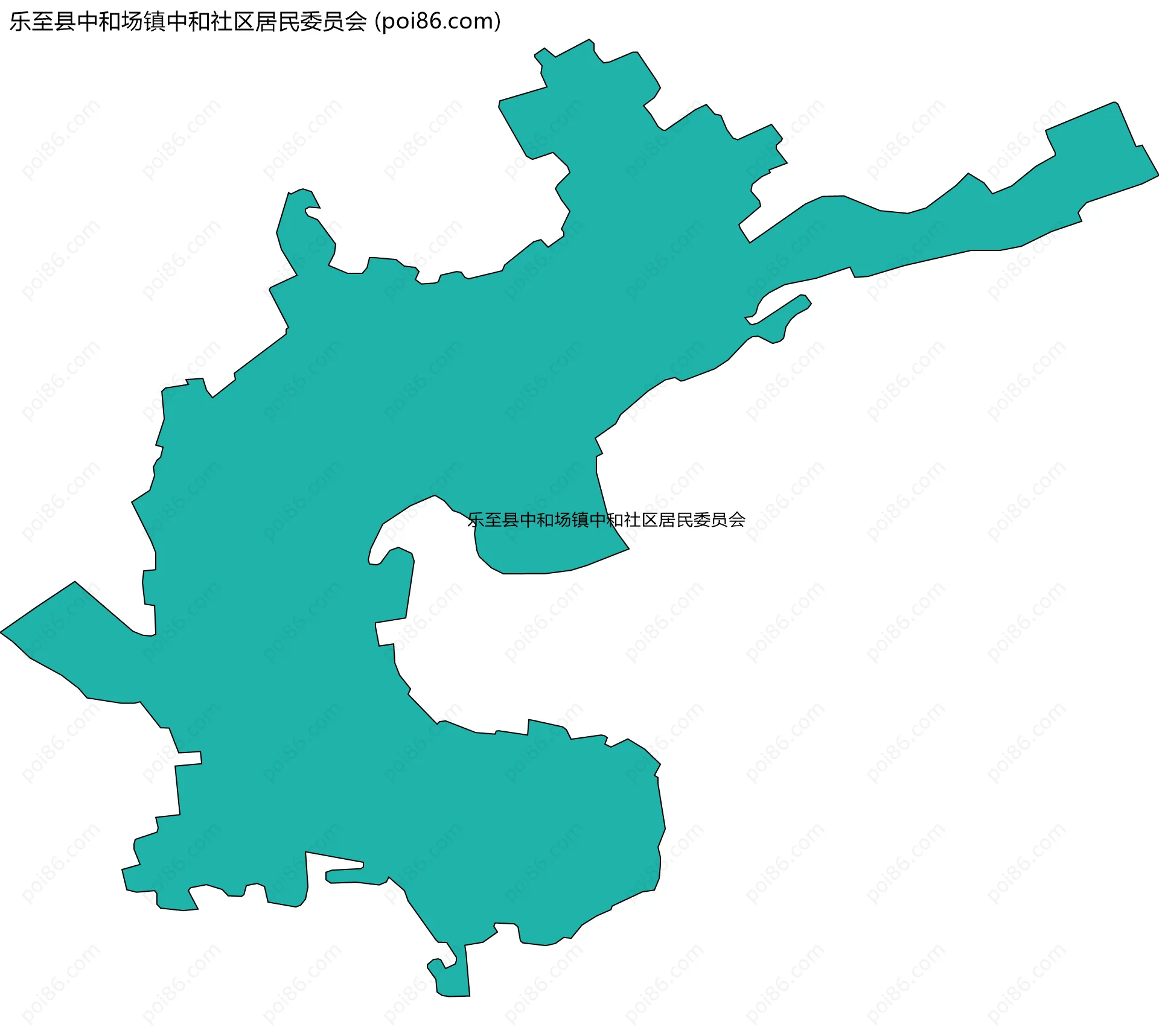 乐至县中和场镇中和社区居民委员会边界地图