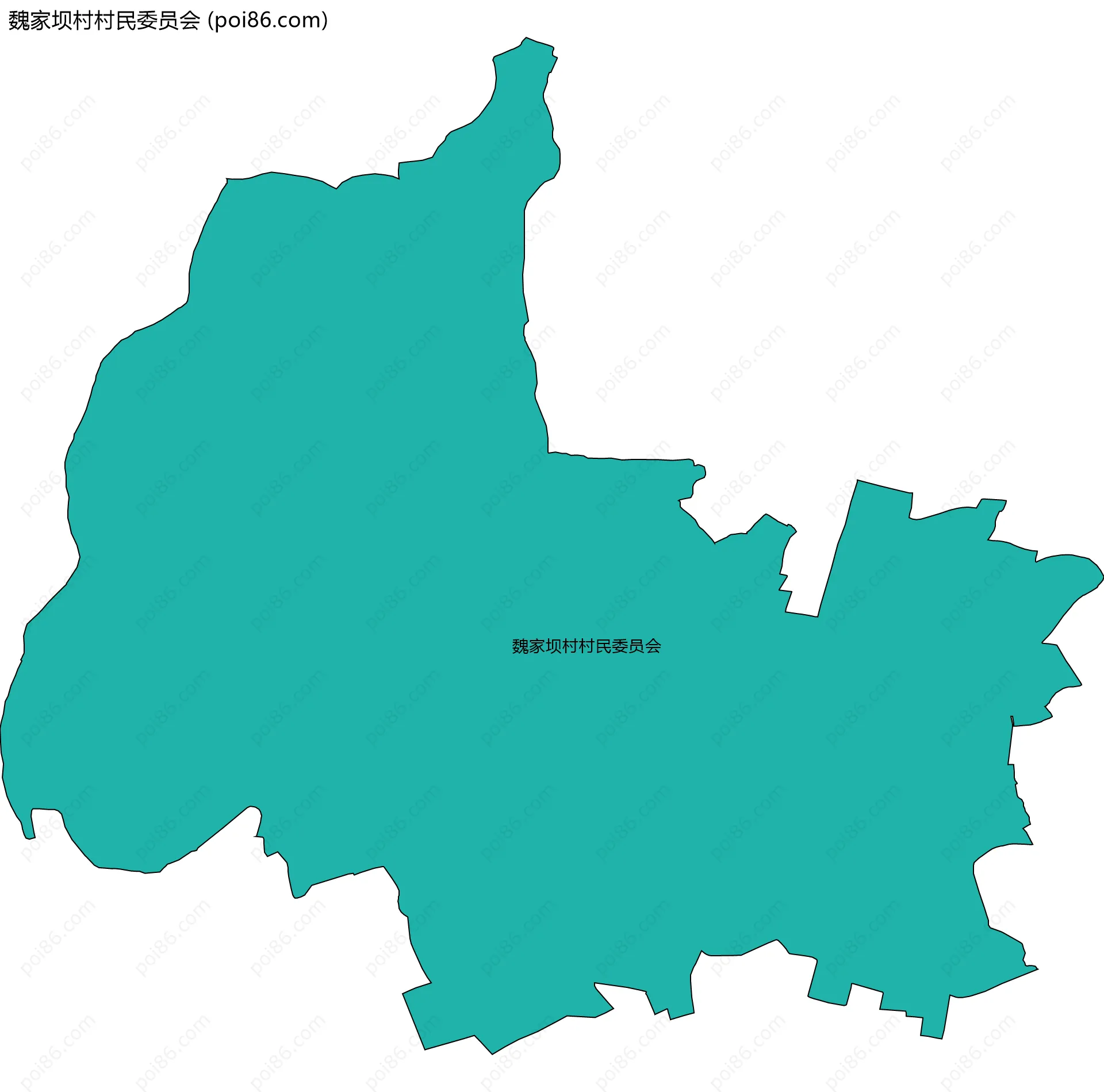 魏家坝村村民委员会边界地图