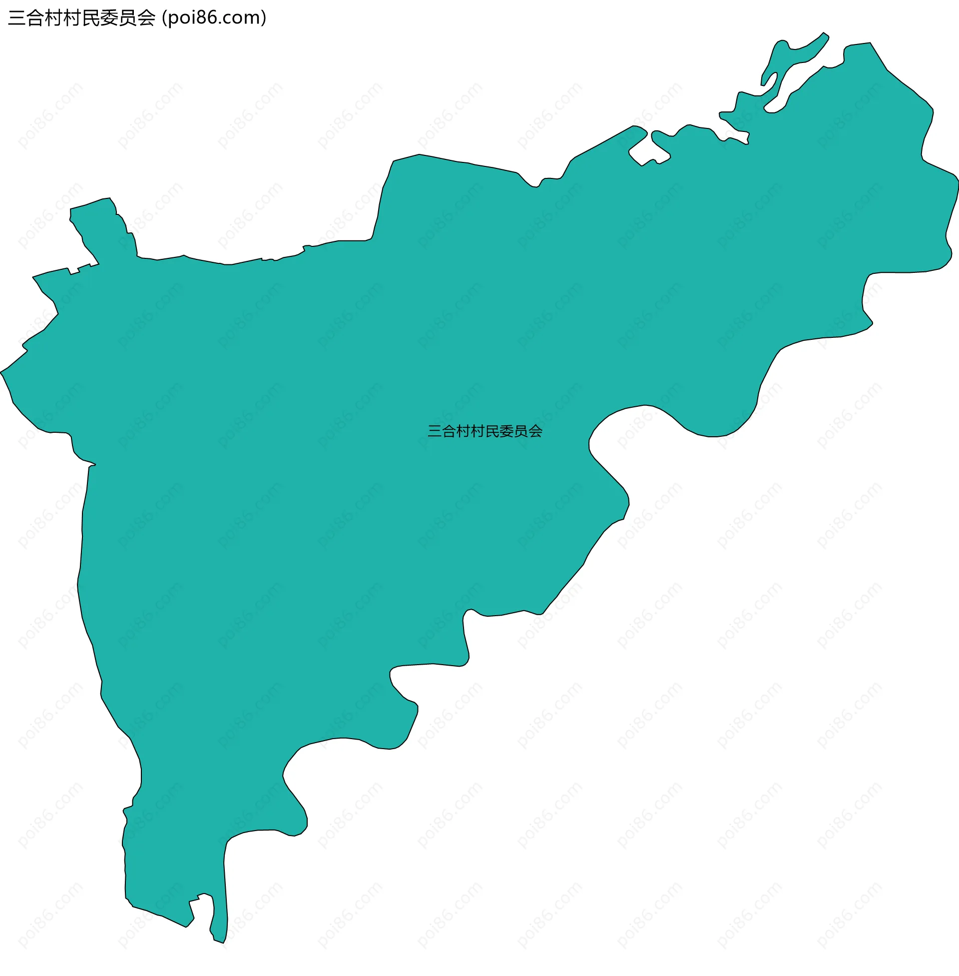 三合村村民委员会边界地图