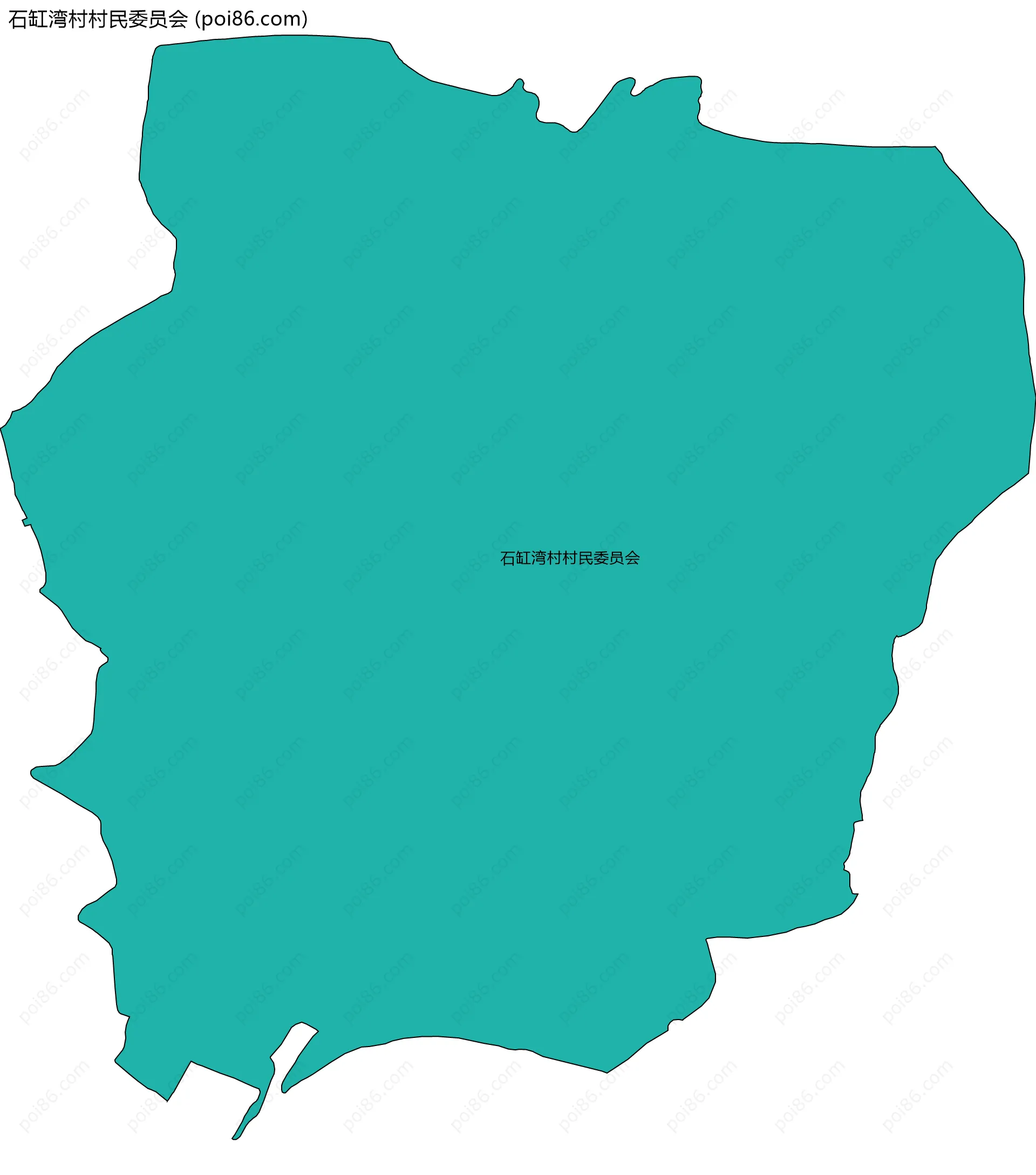 石缸湾村村民委员会边界地图