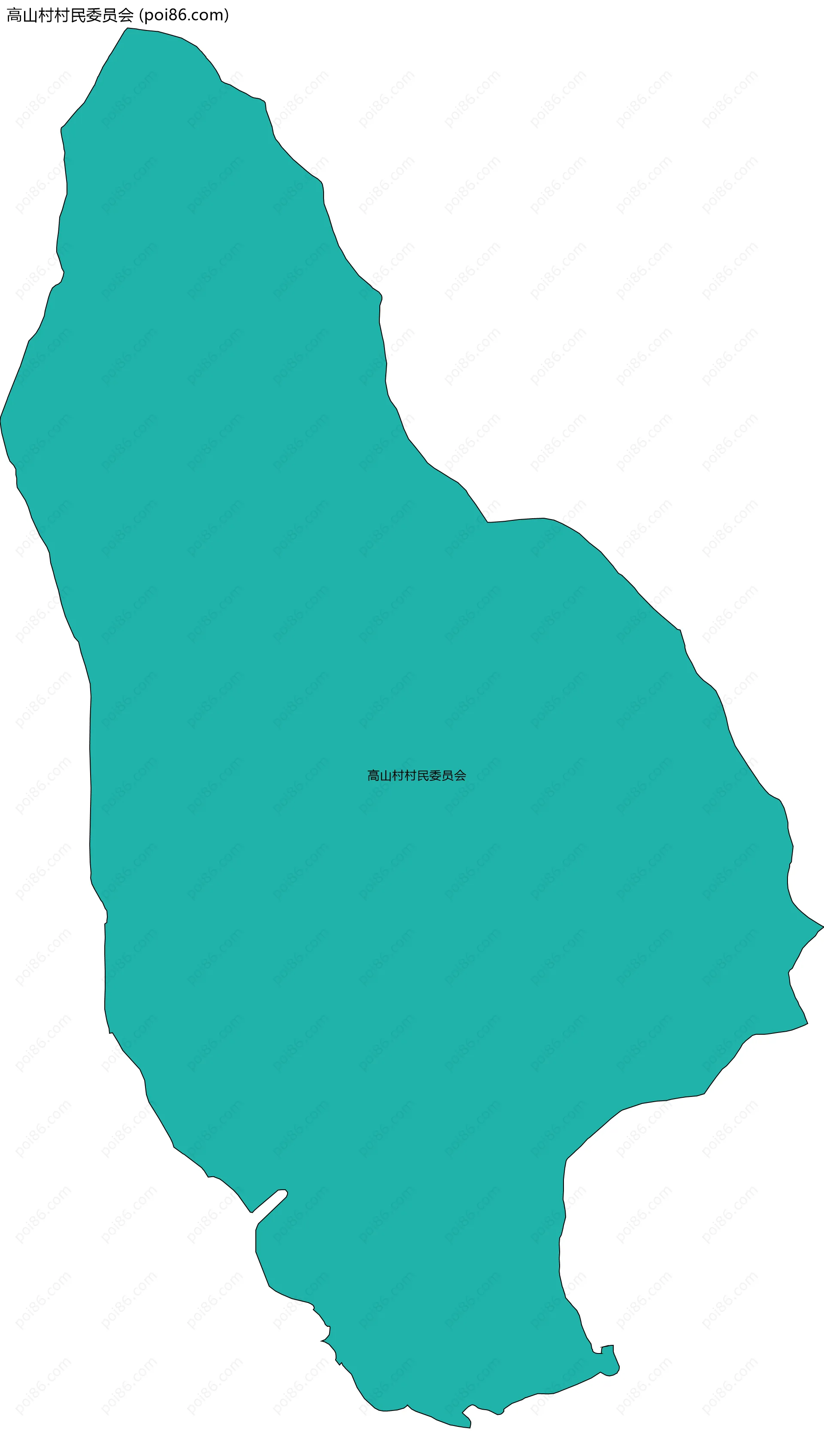 高山村村民委员会边界地图