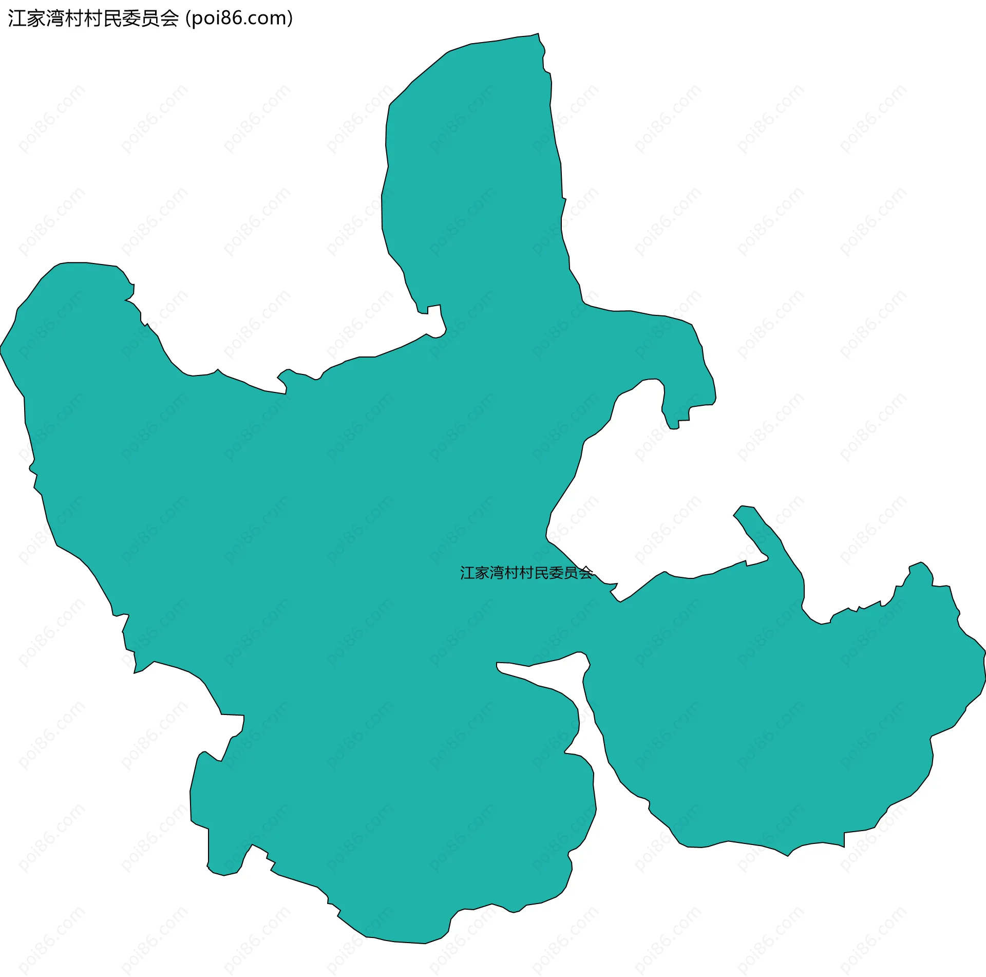 江家湾村村民委员会边界地图