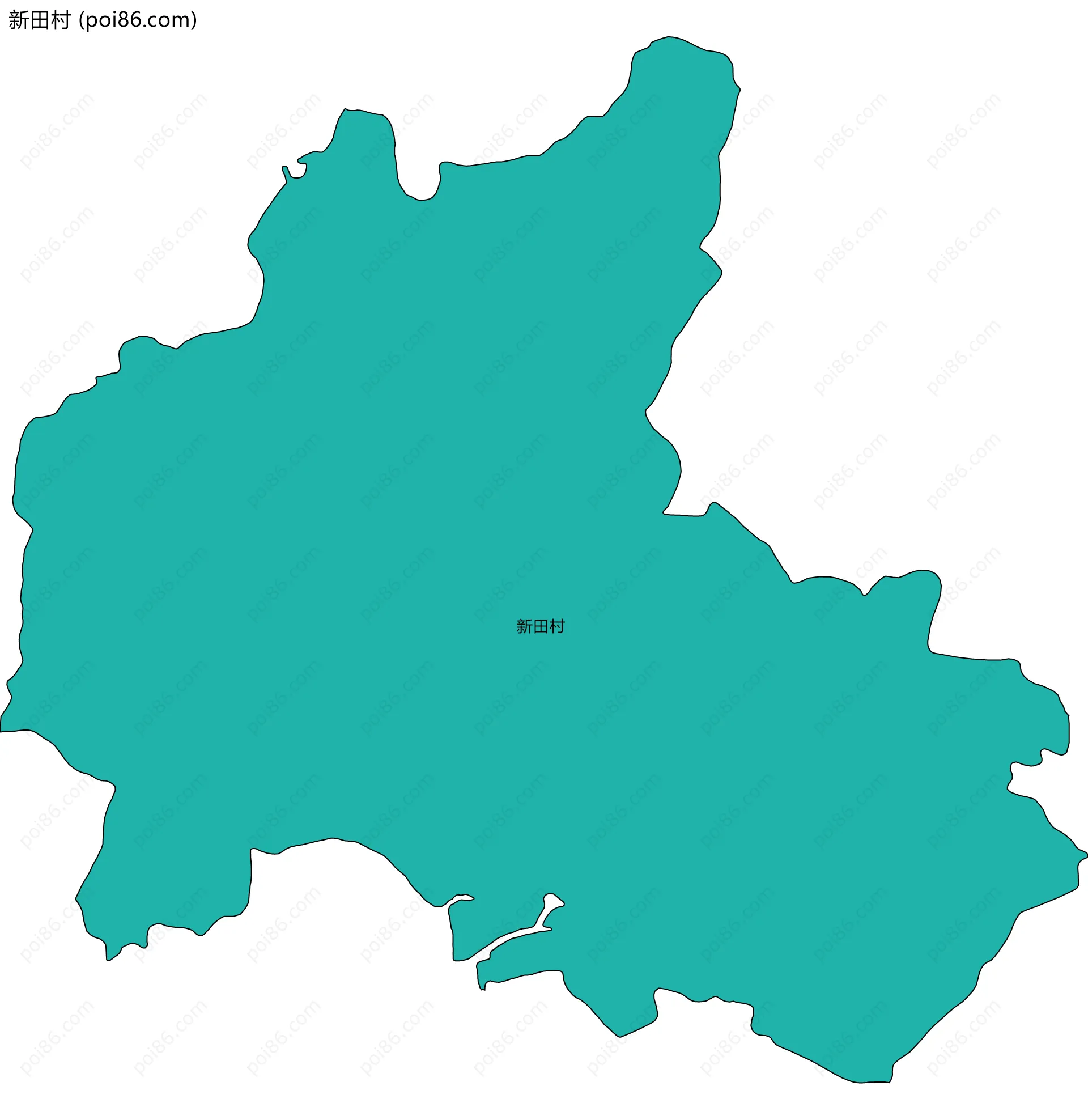 新田村边界地图