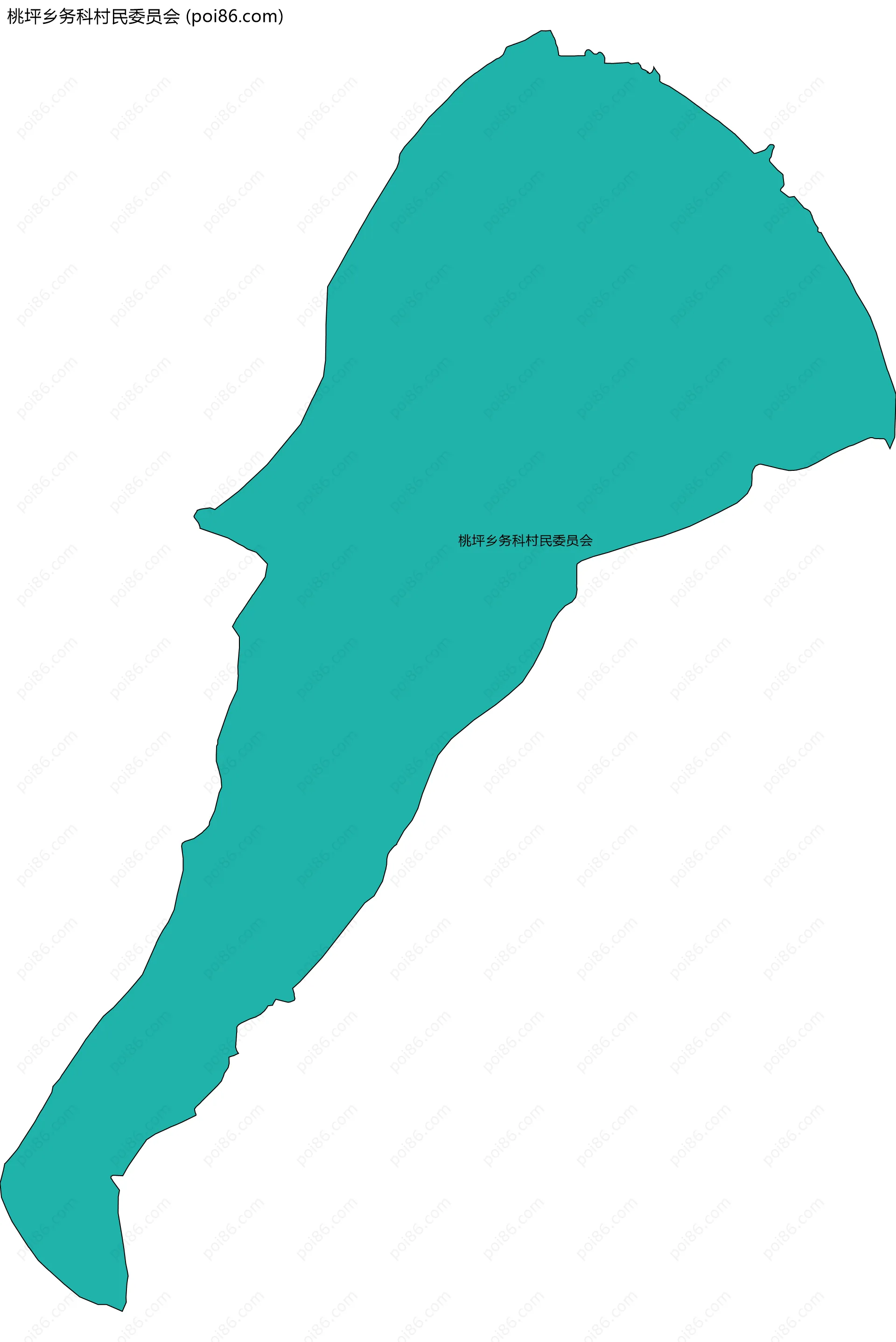 桃坪乡务科村民委员会边界地图