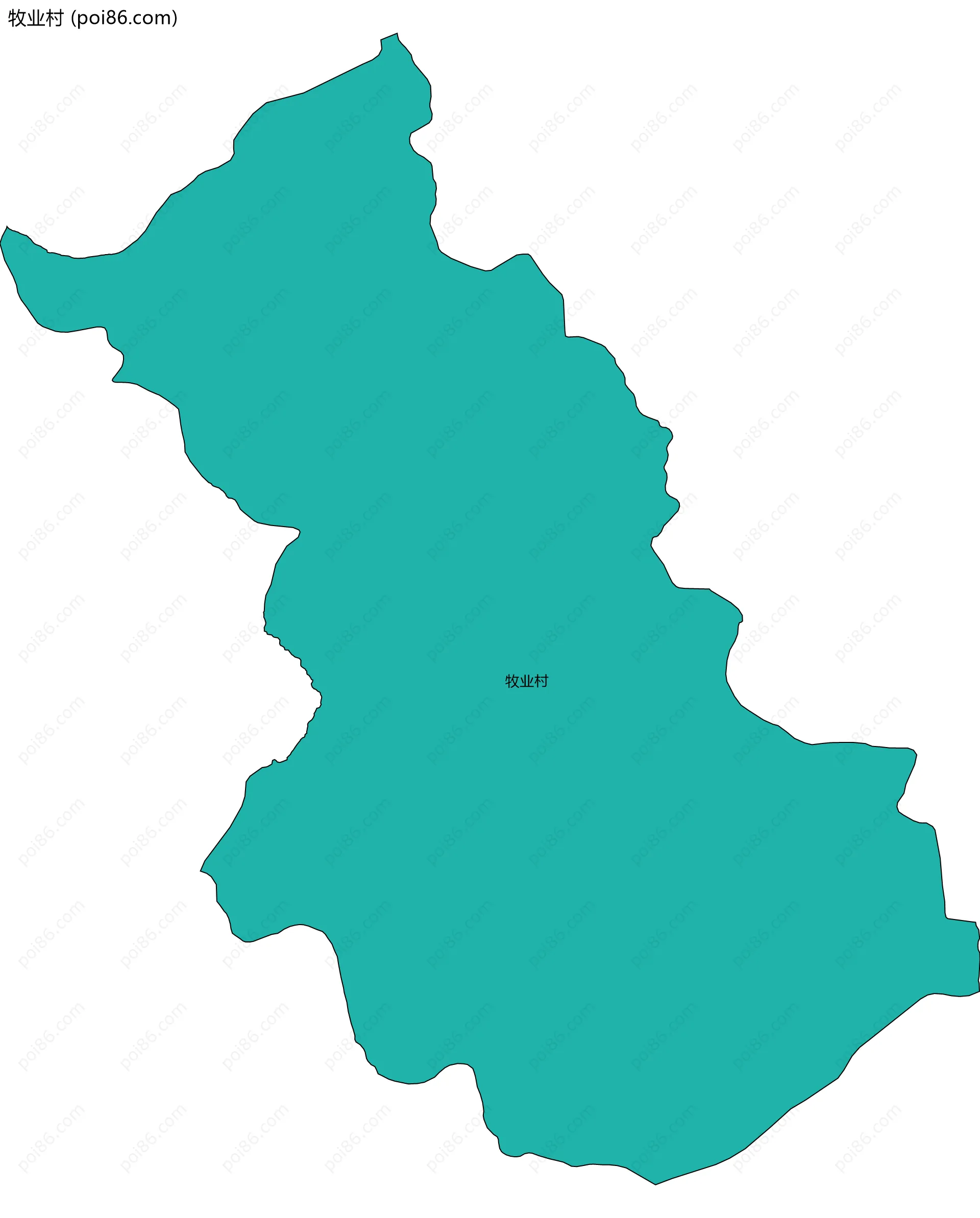 牧业村边界地图