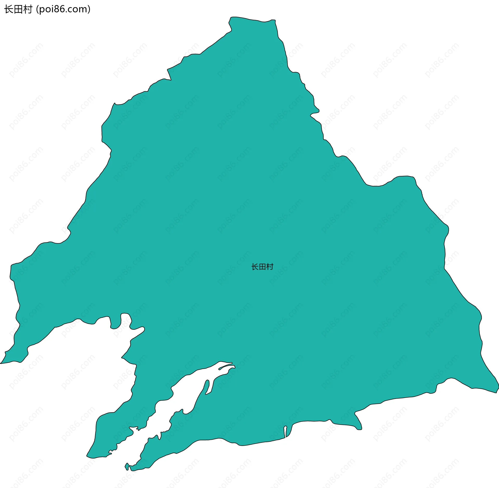 长田村边界地图