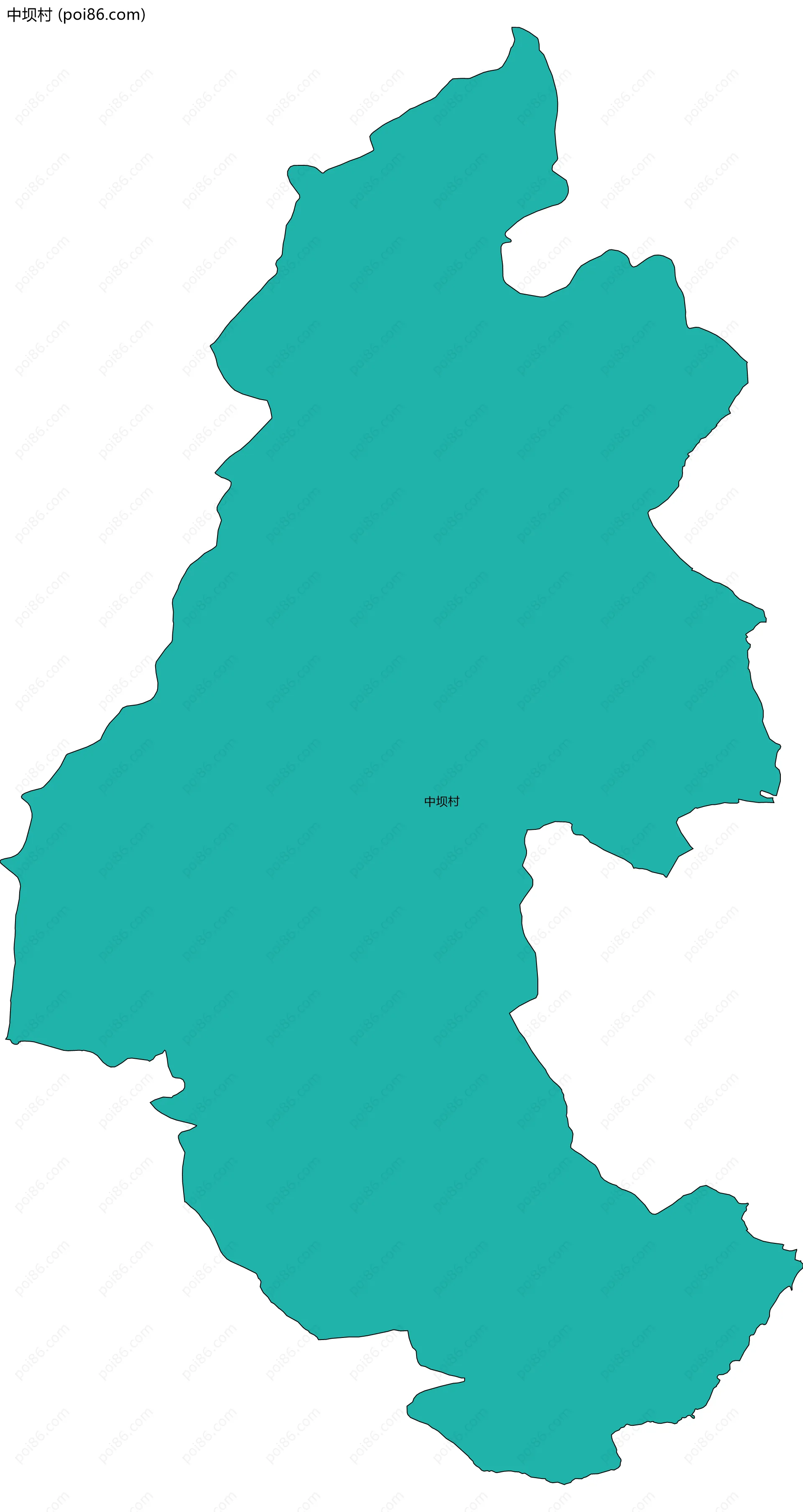 中坝村边界地图