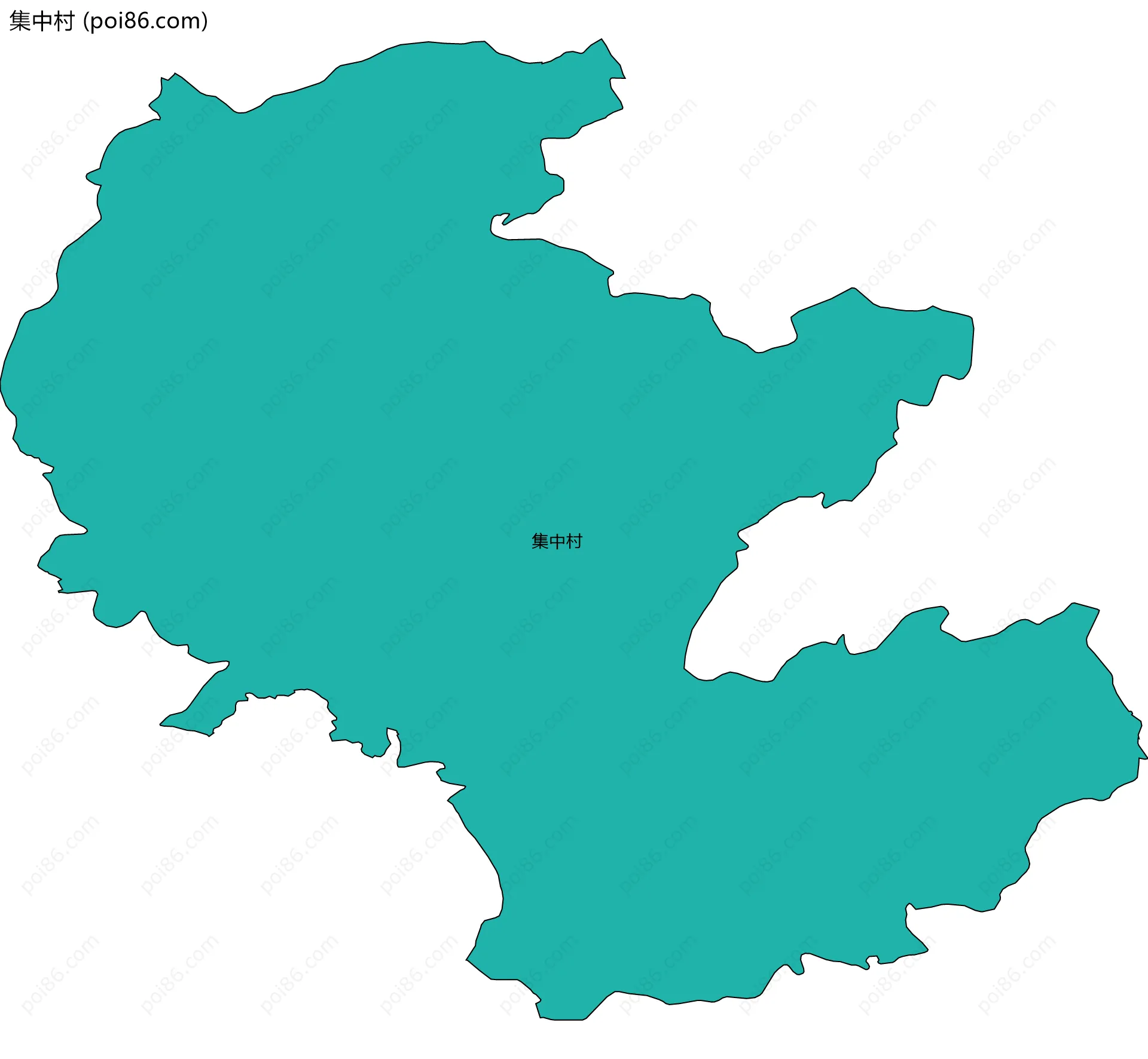 集中村边界地图