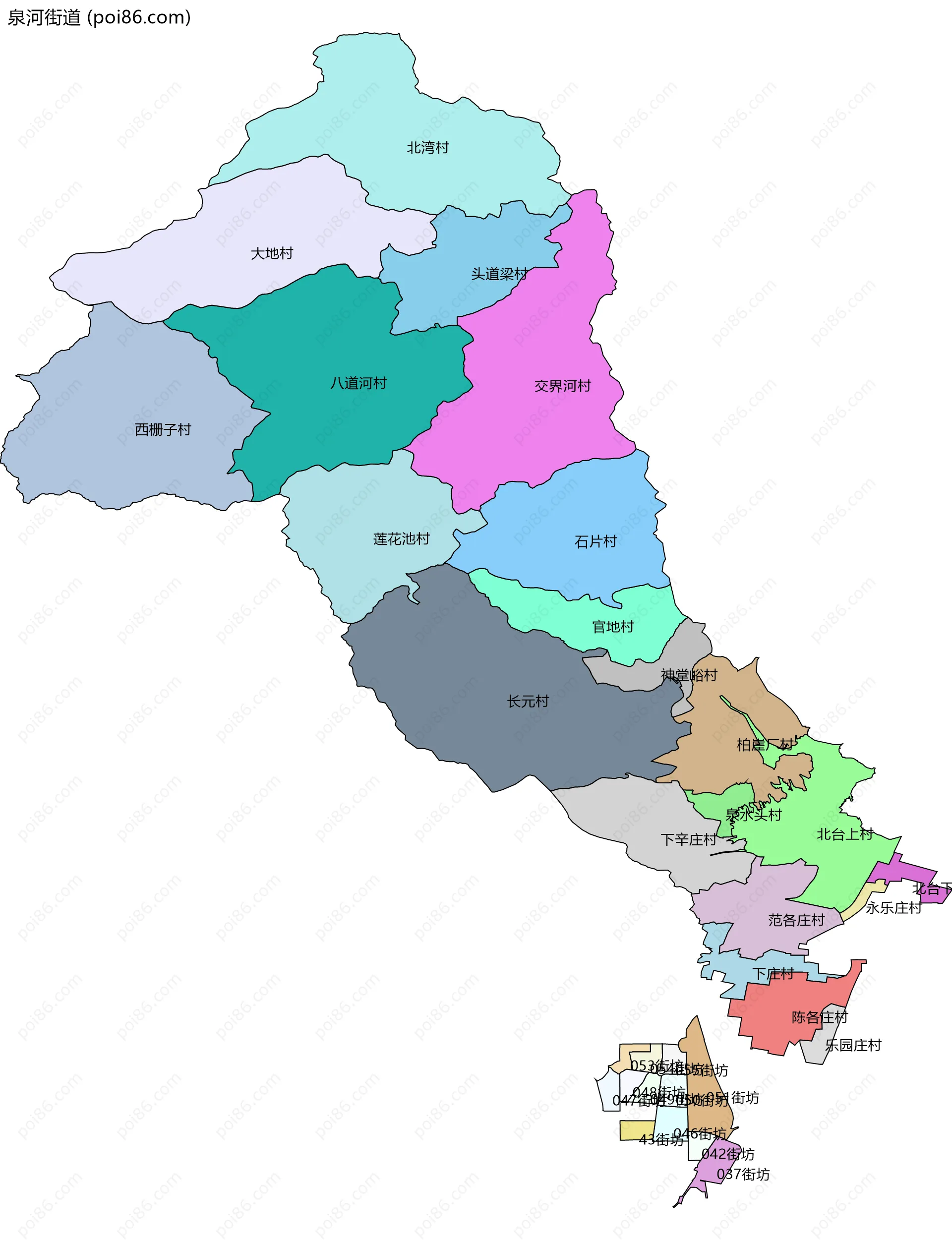 泉河街道边界地图(五级行政区划)