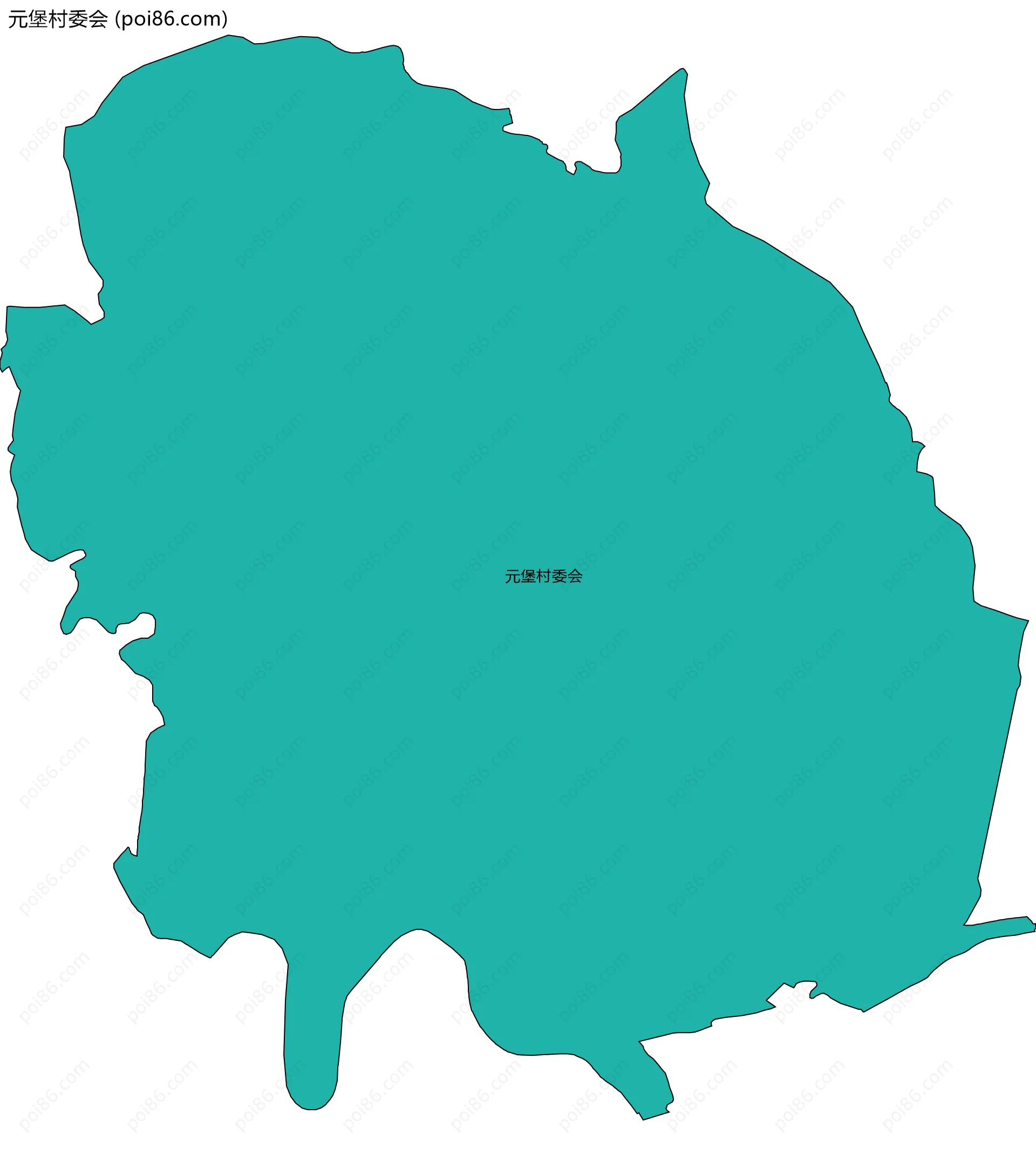 元堡村委会边界地图