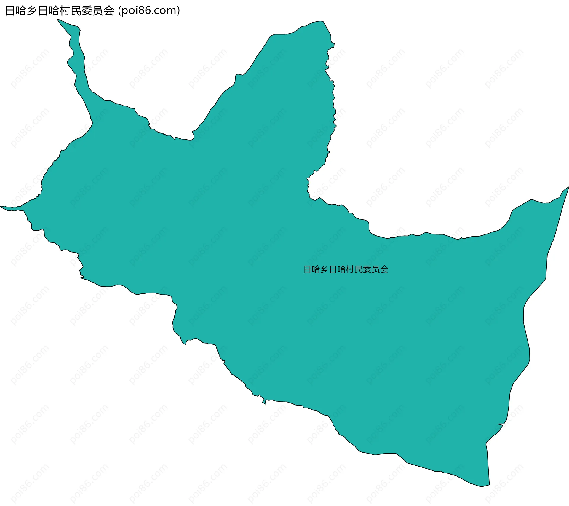 日哈乡日哈村民委员会边界地图