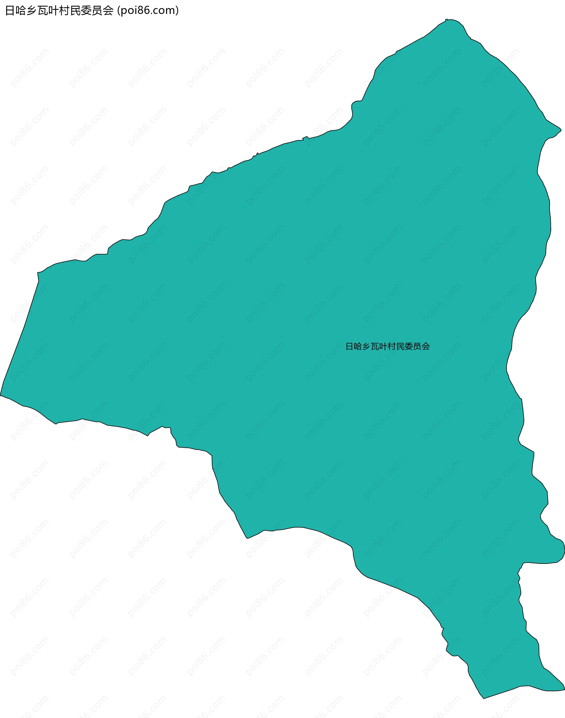 日哈乡瓦叶村民委员会边界地图