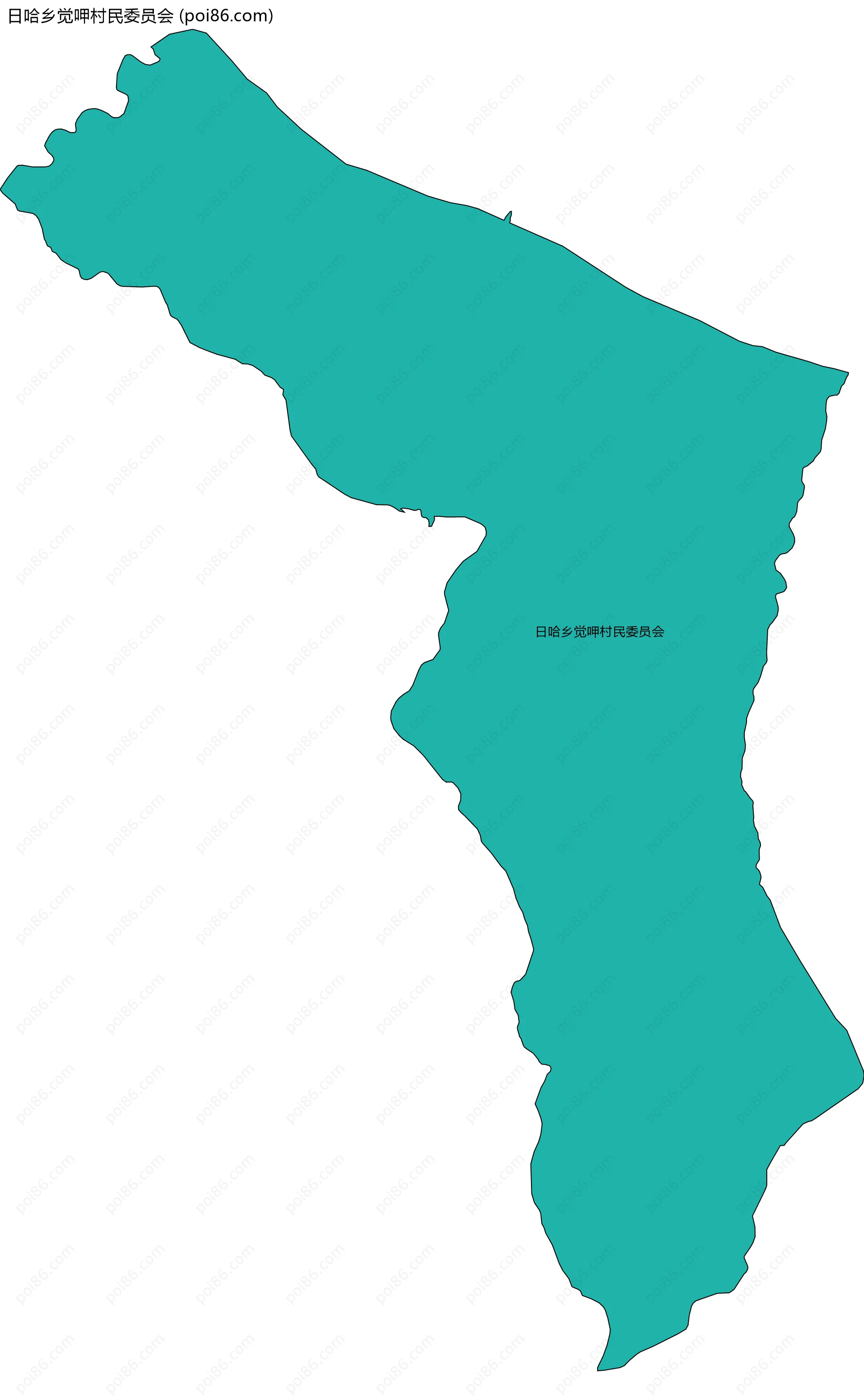日哈乡觉呷村民委员会边界地图