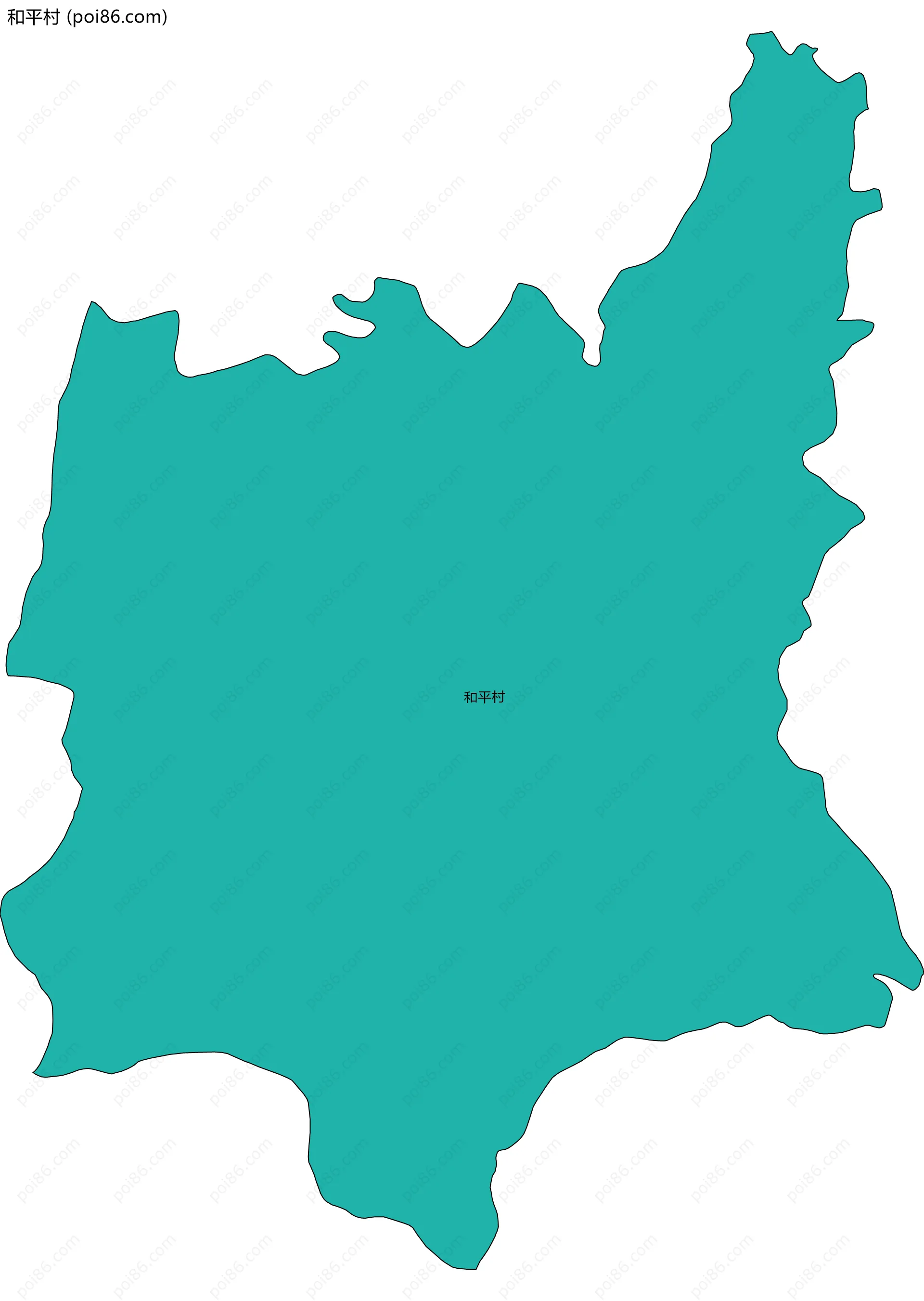 和平村边界地图