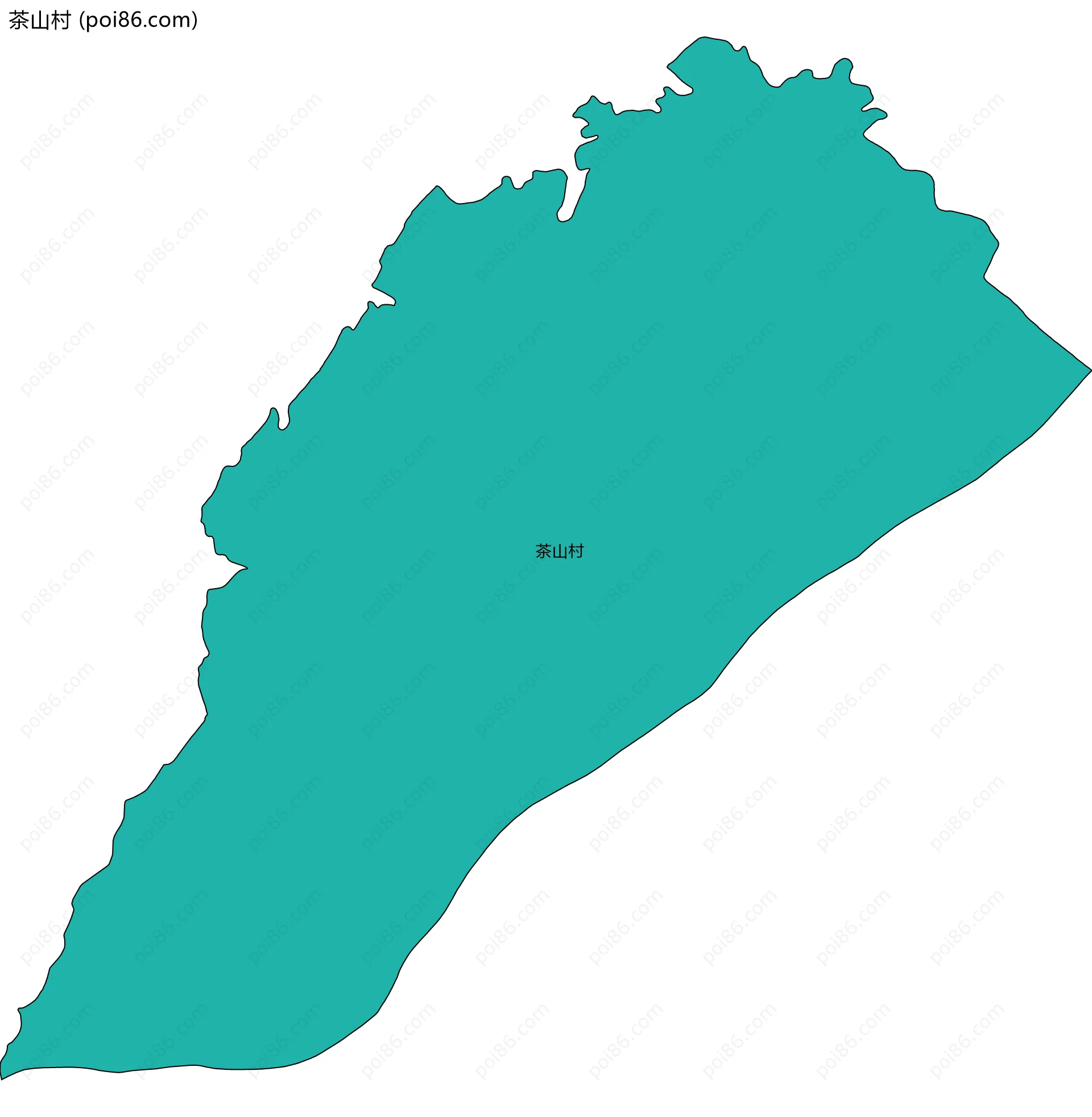 茶山村边界地图