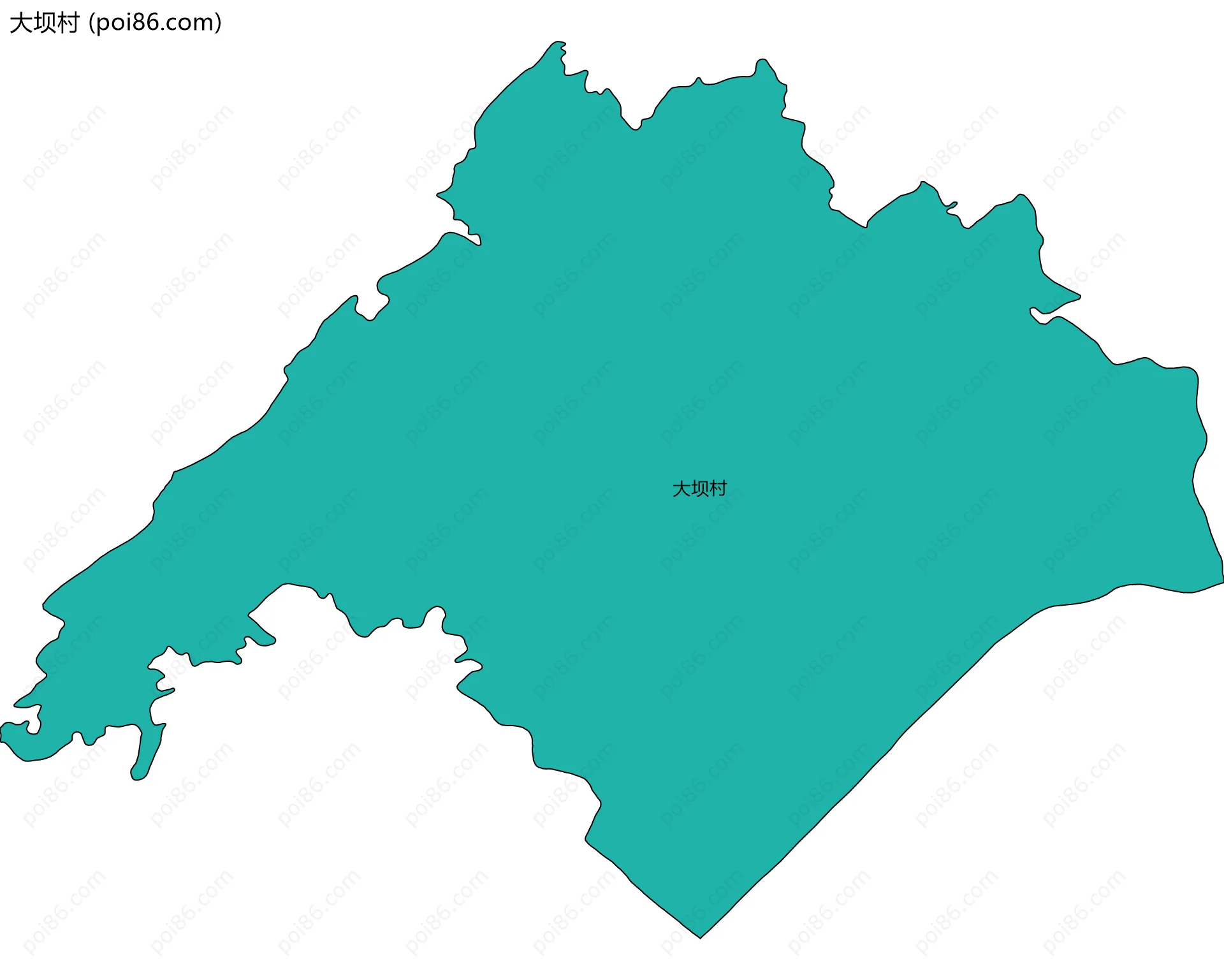 大坝村边界地图