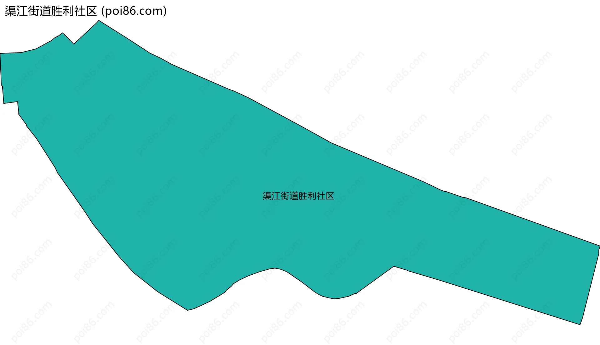 渠江街道胜利社区边界地图