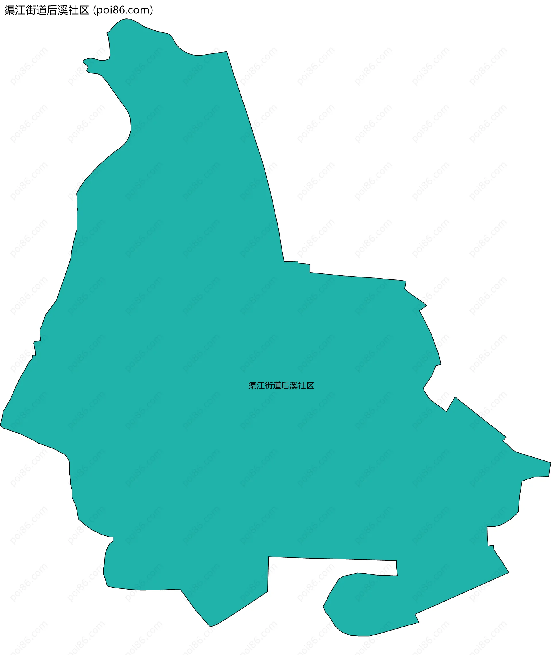 渠江街道后溪社区边界地图