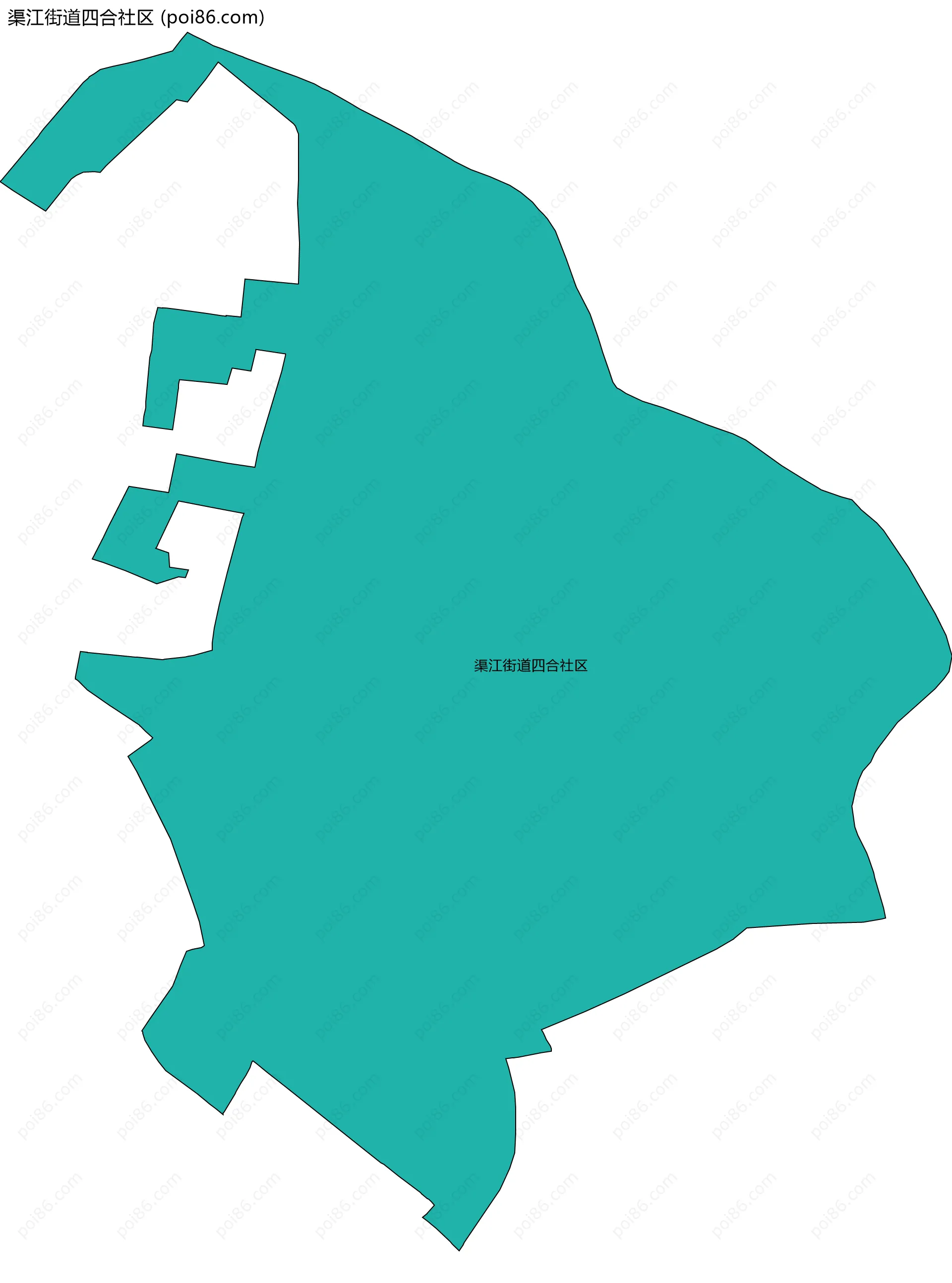 渠江街道四合社区边界地图
