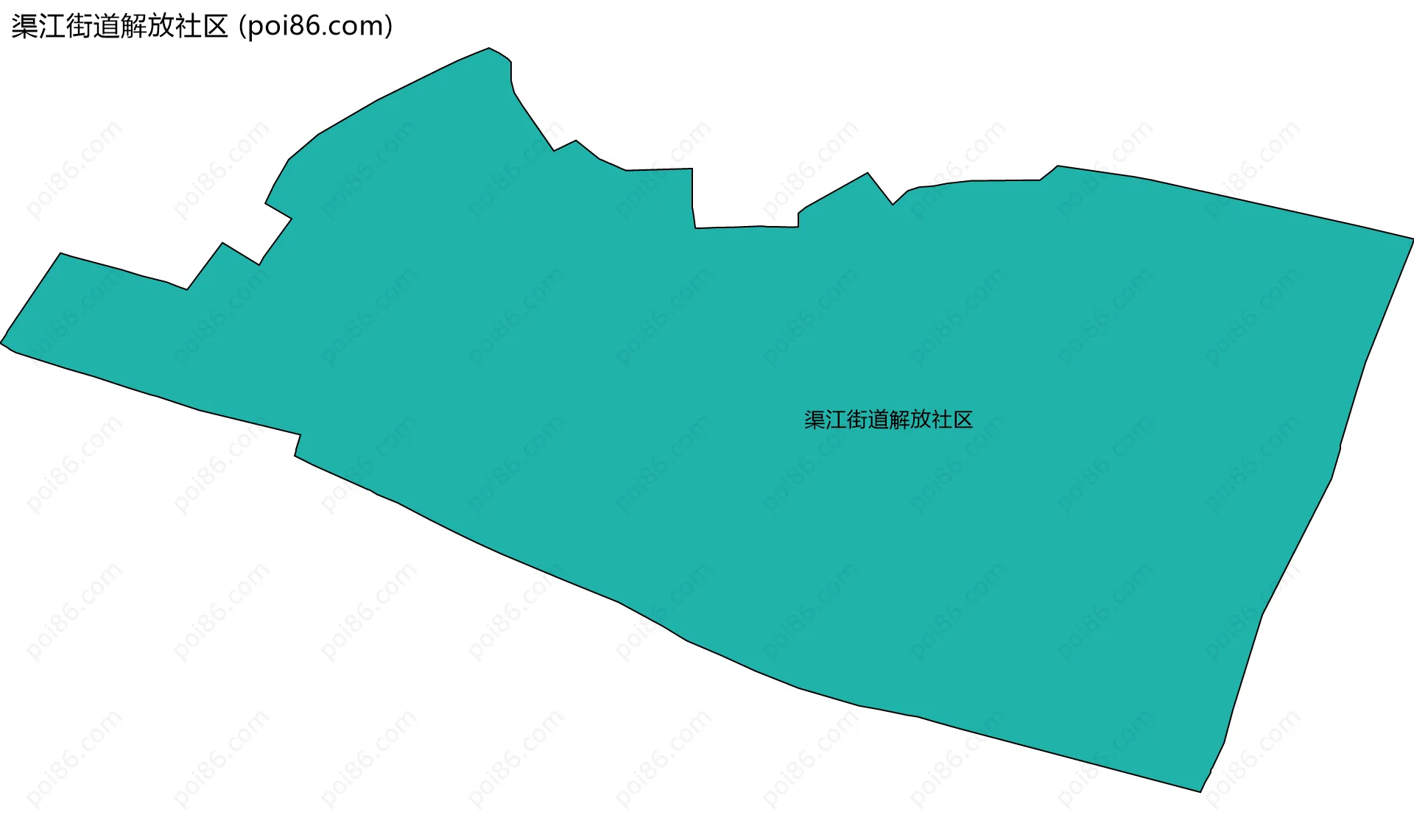 渠江街道解放社区边界地图