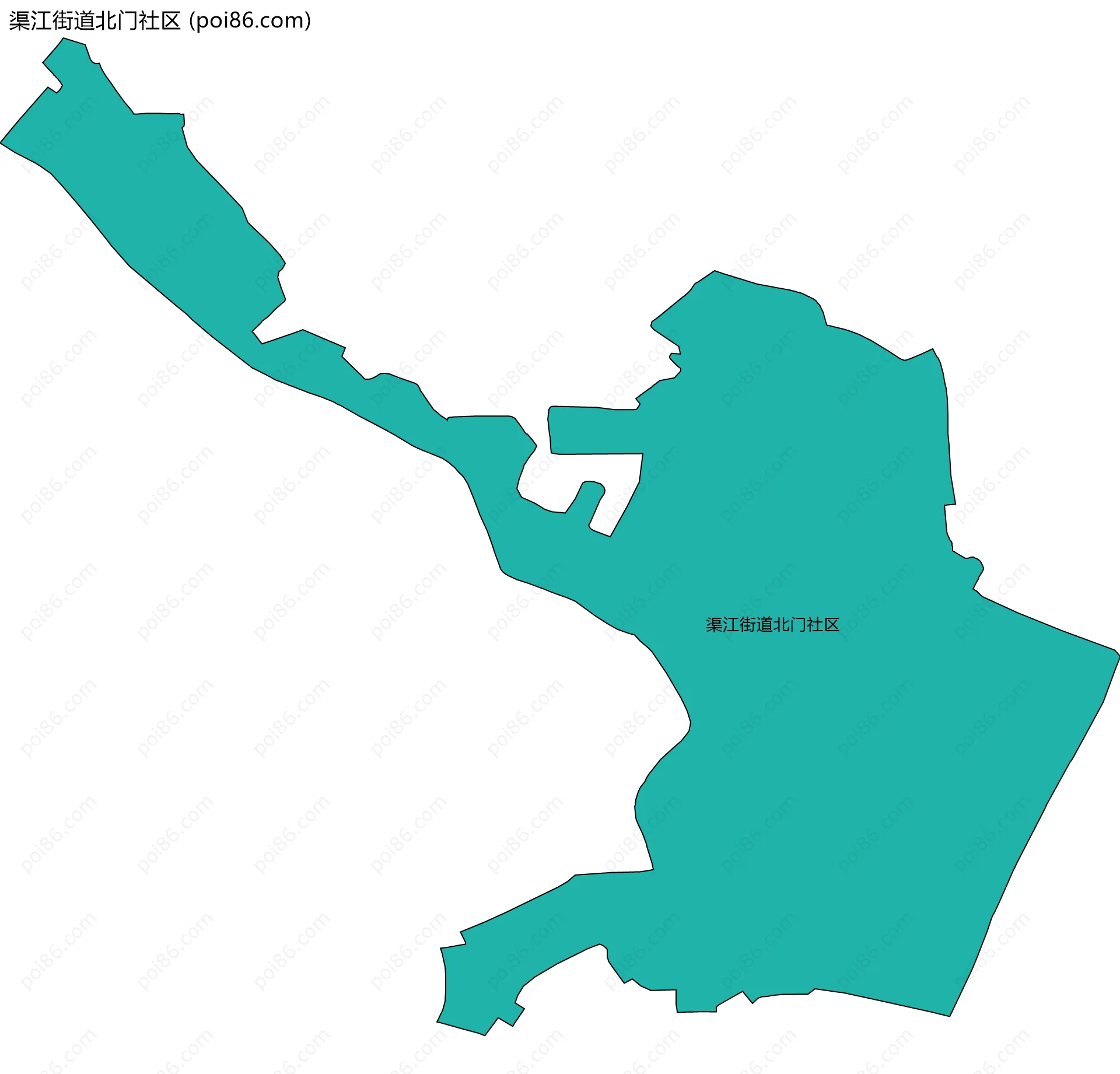 渠江街道北门社区边界地图