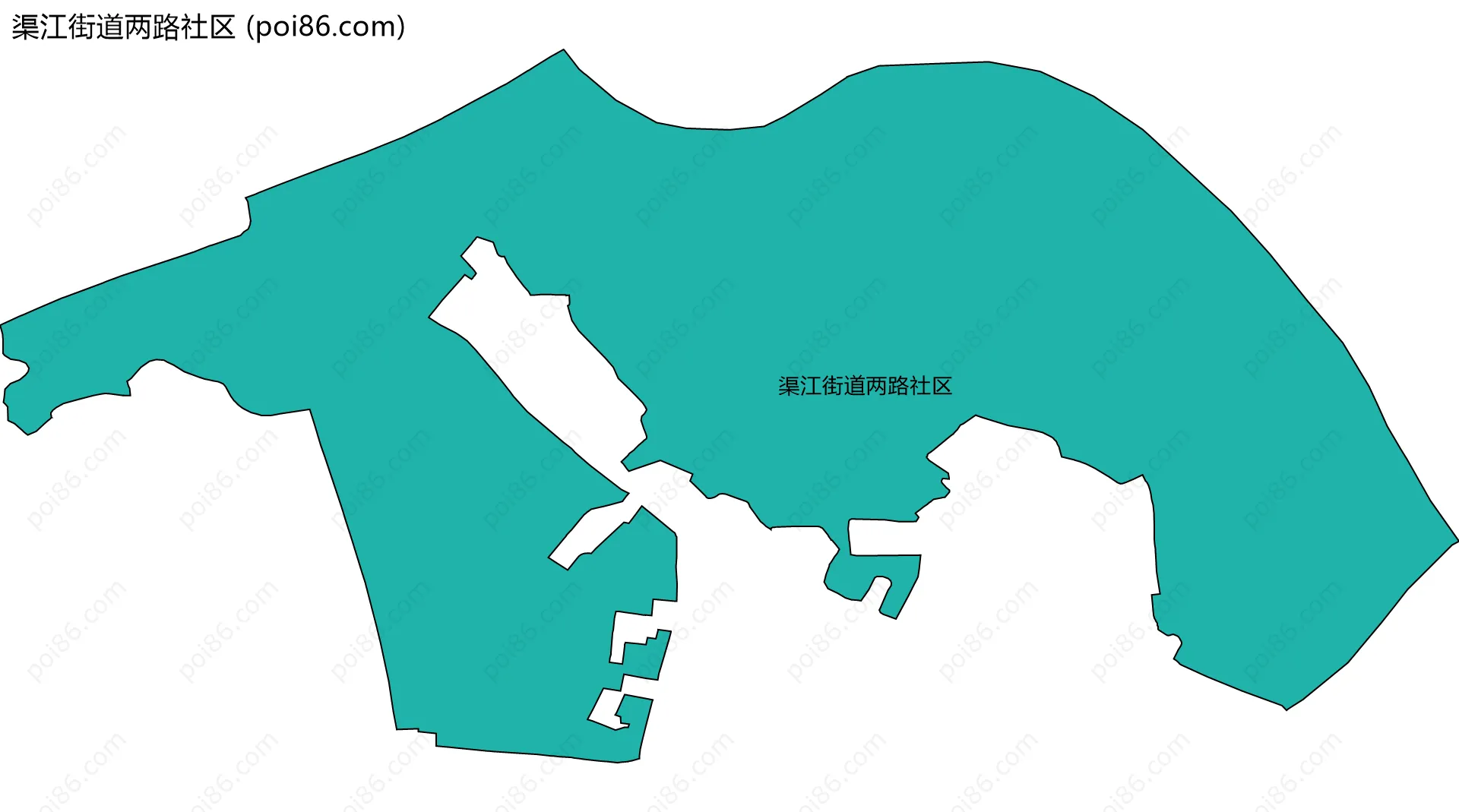 渠江街道两路社区边界地图