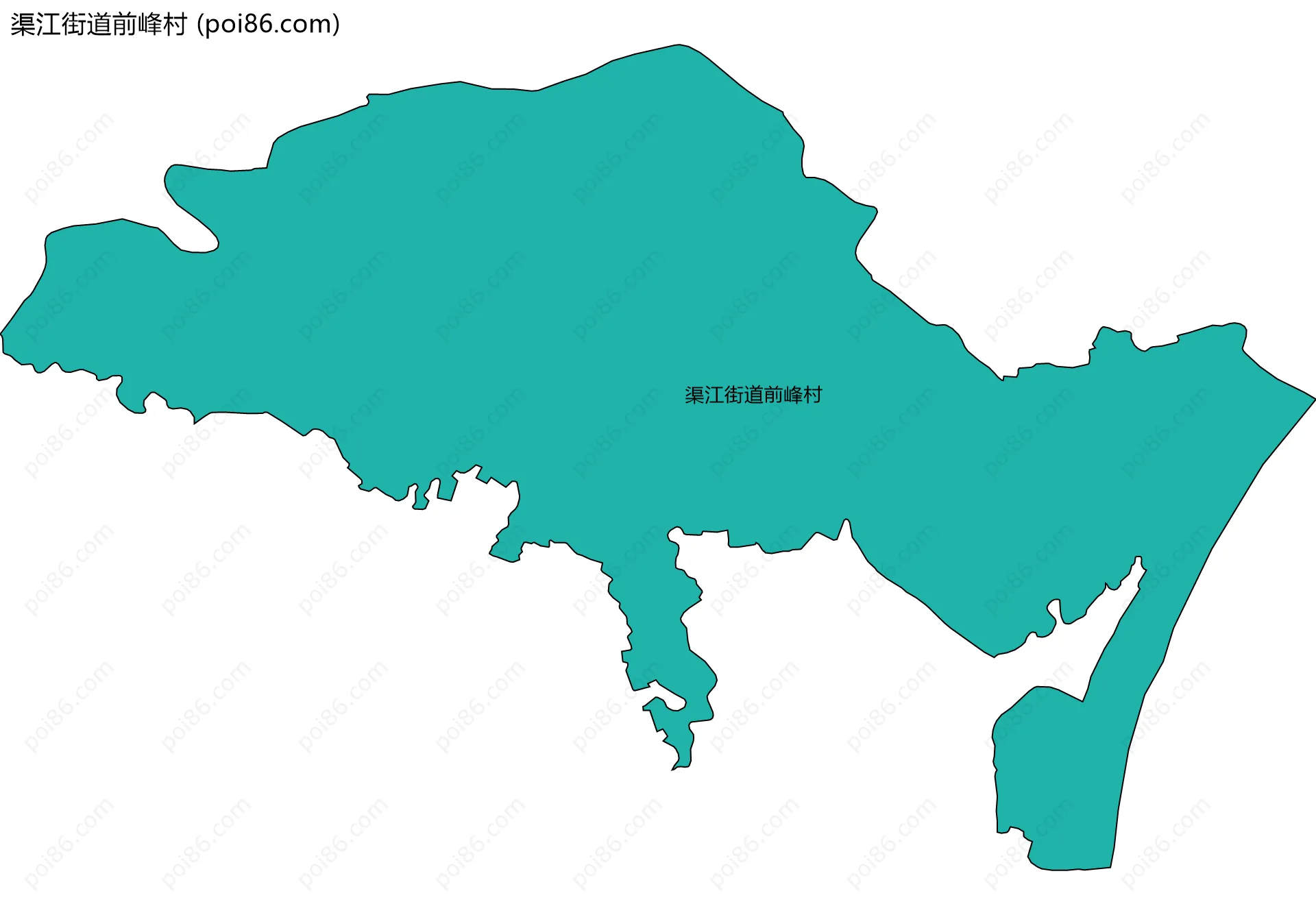 渠江街道前峰村边界地图