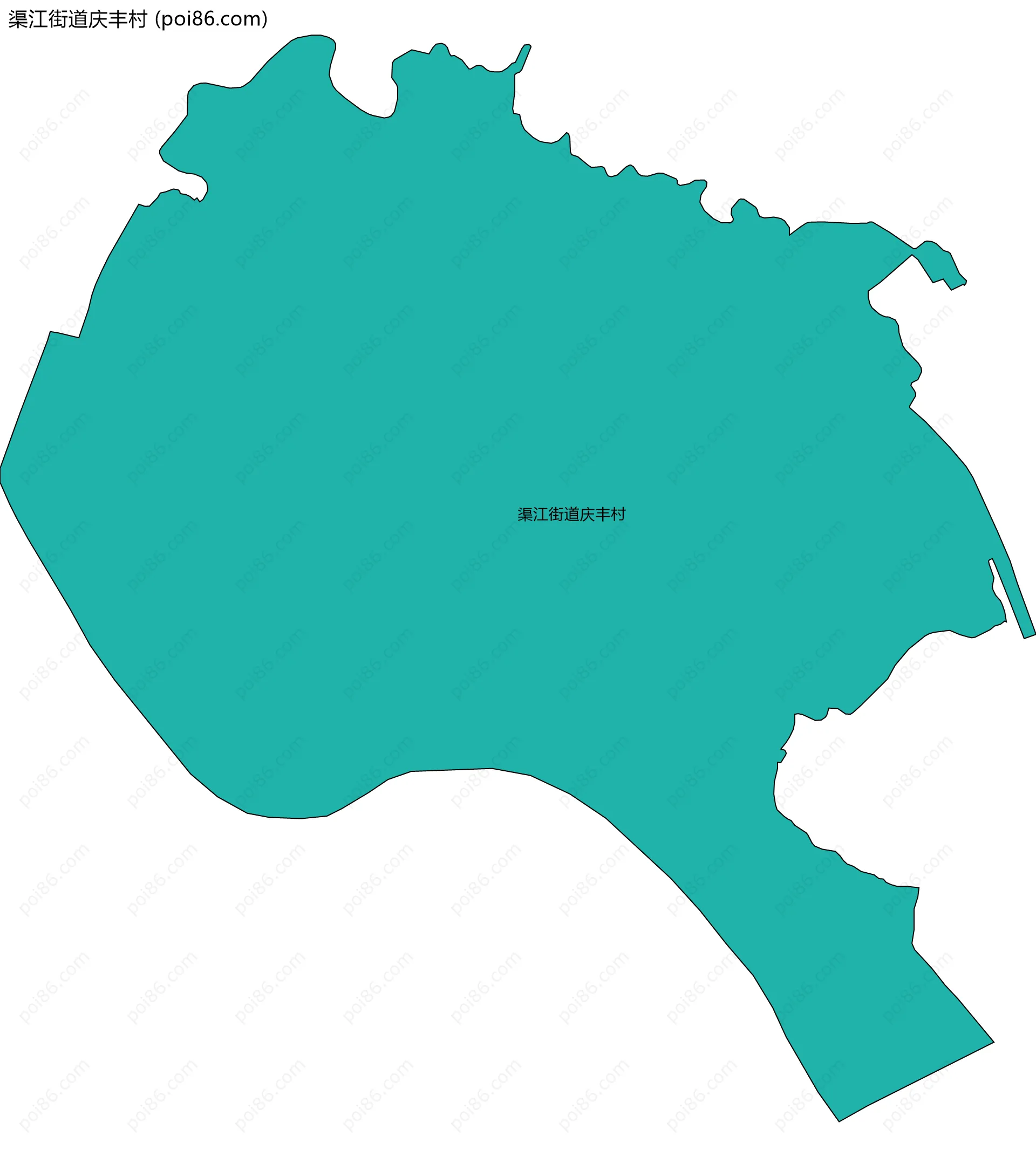 渠江街道庆丰村边界地图