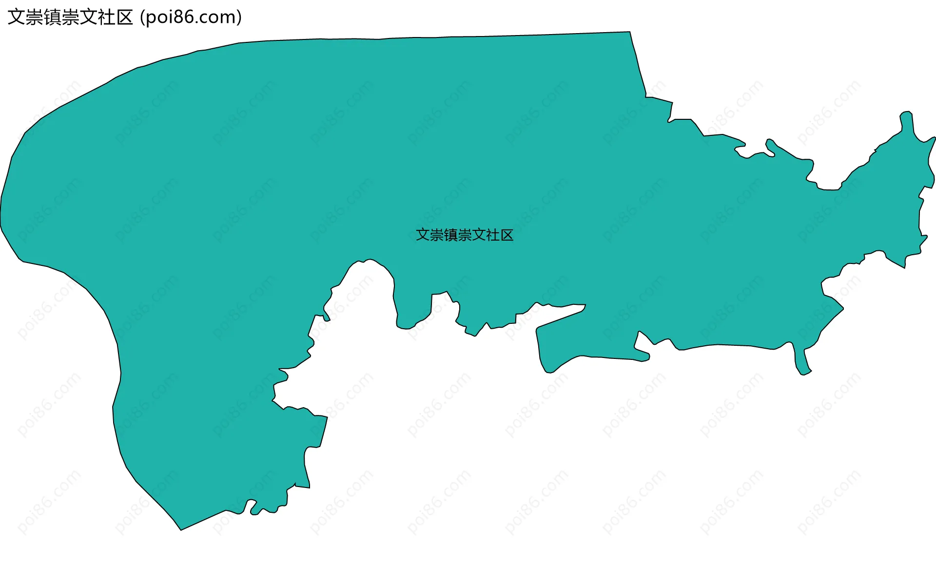 文崇镇崇文社区边界地图