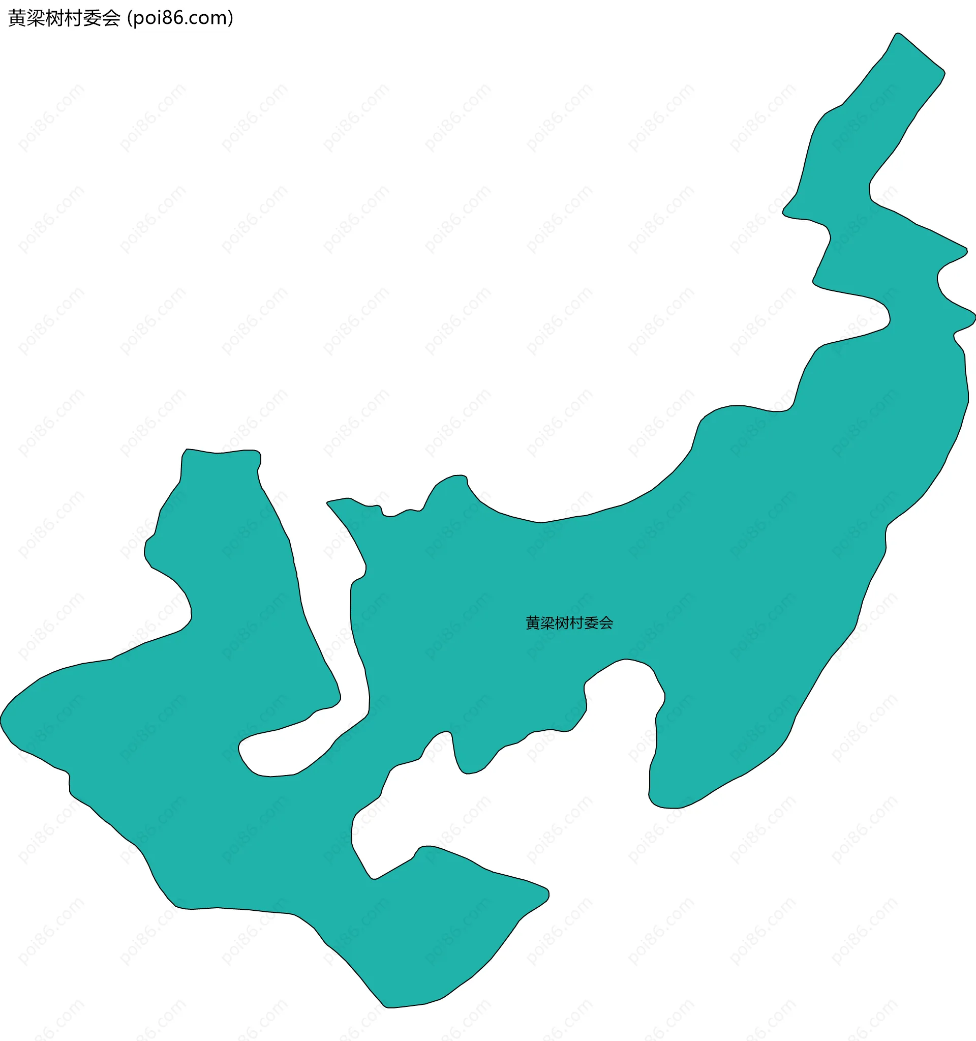 黄梁树村委会边界地图