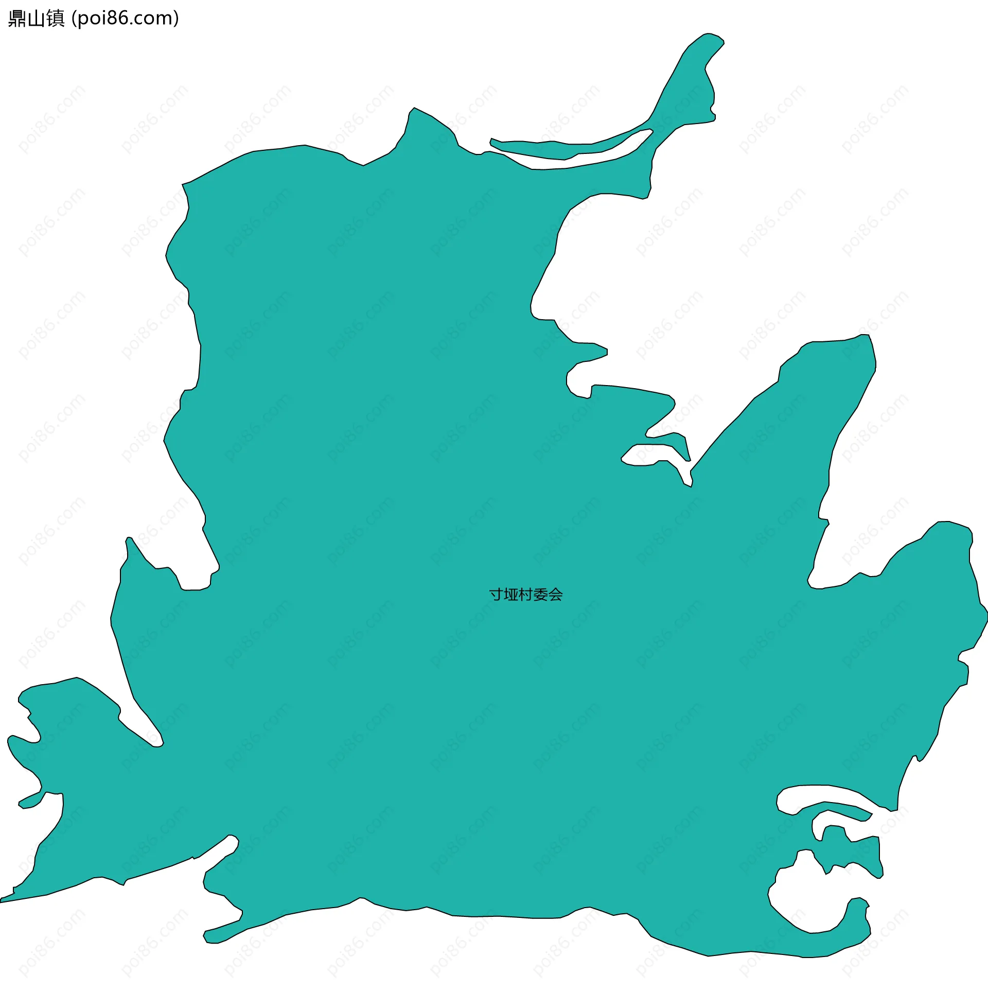 鼎山镇边界地图(五级行政区划)