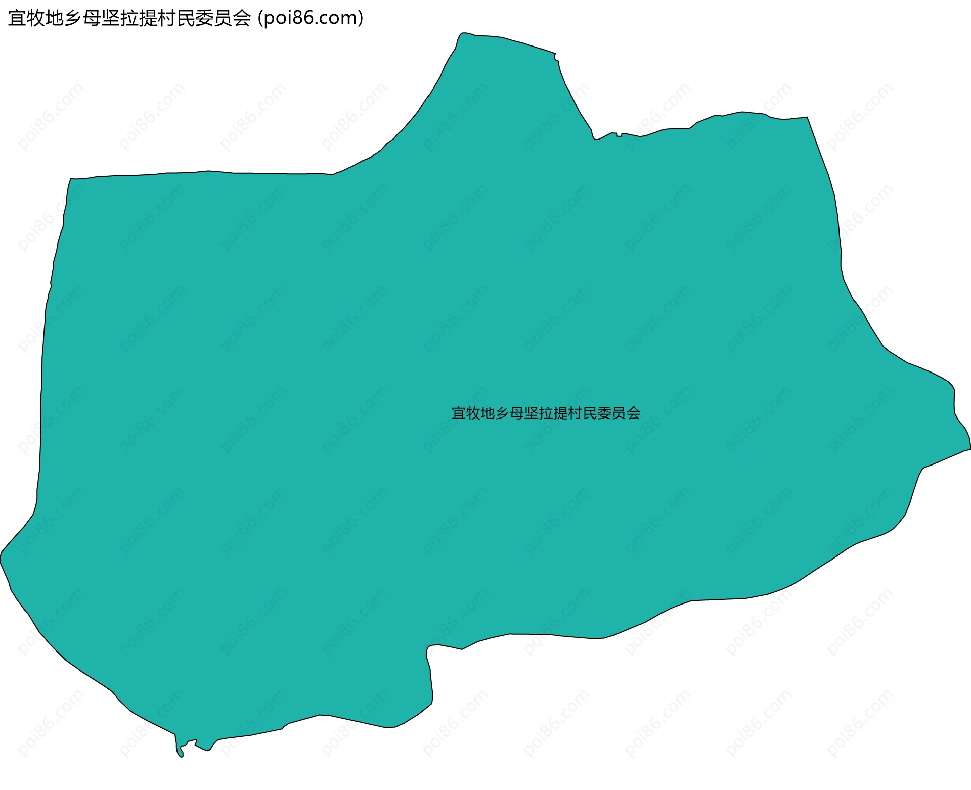 宜牧地乡母坚拉提村民委员会边界地图
