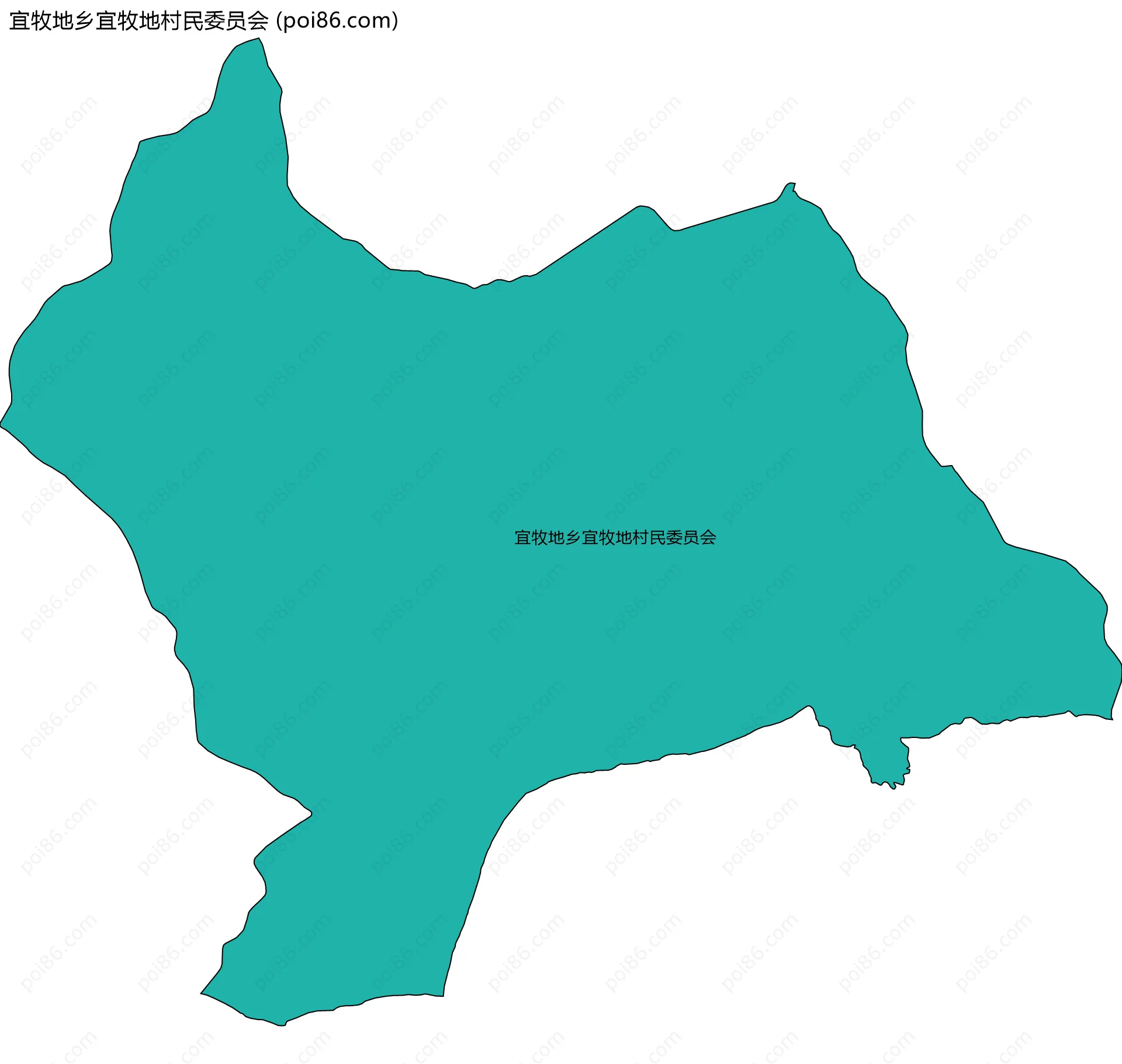 宜牧地乡宜牧地村民委员会边界地图