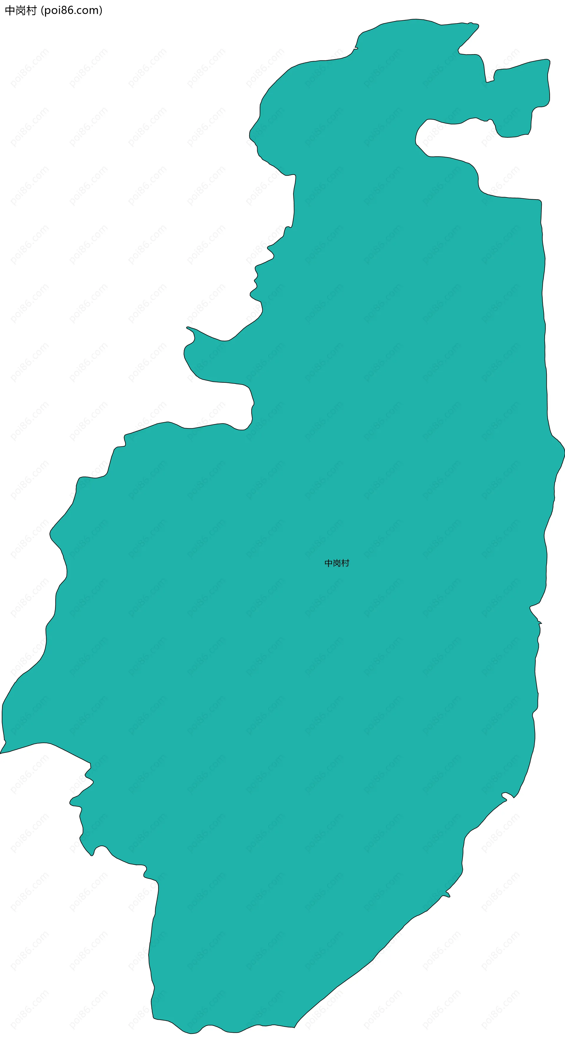 中岗村边界地图