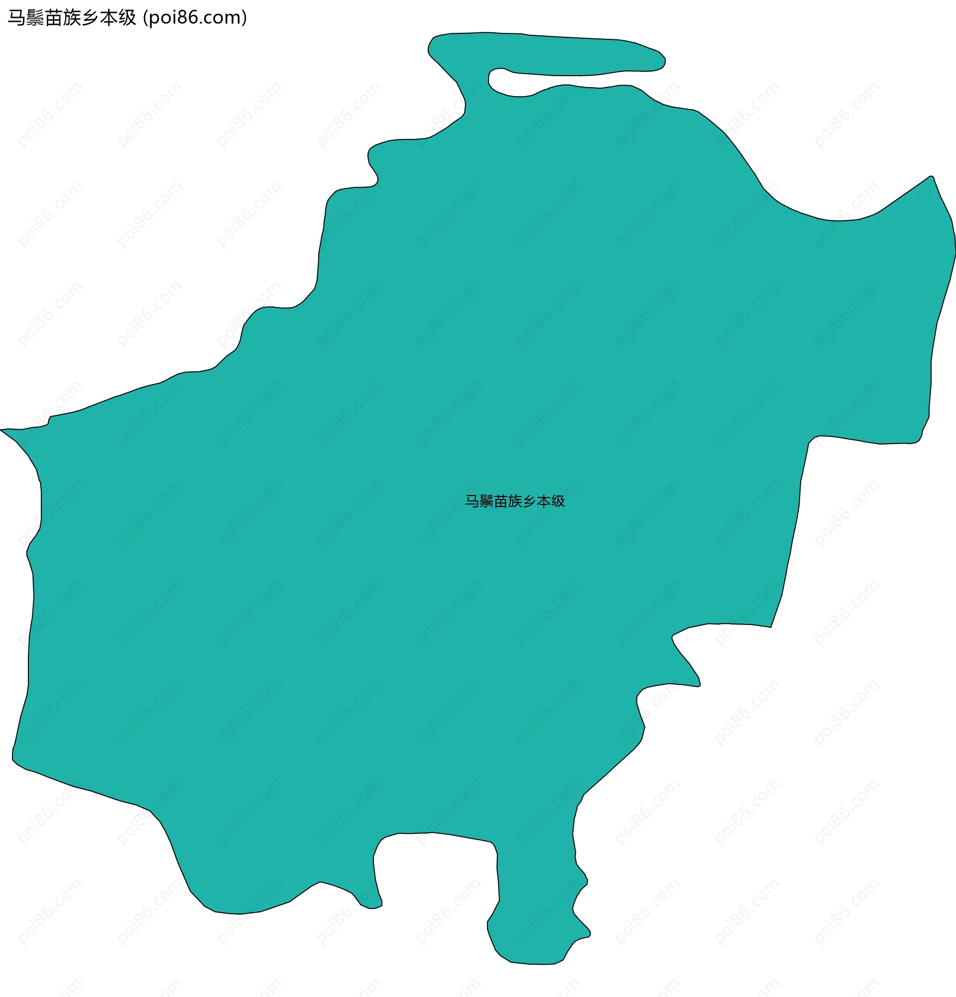 马鬃苗族乡本级边界地图