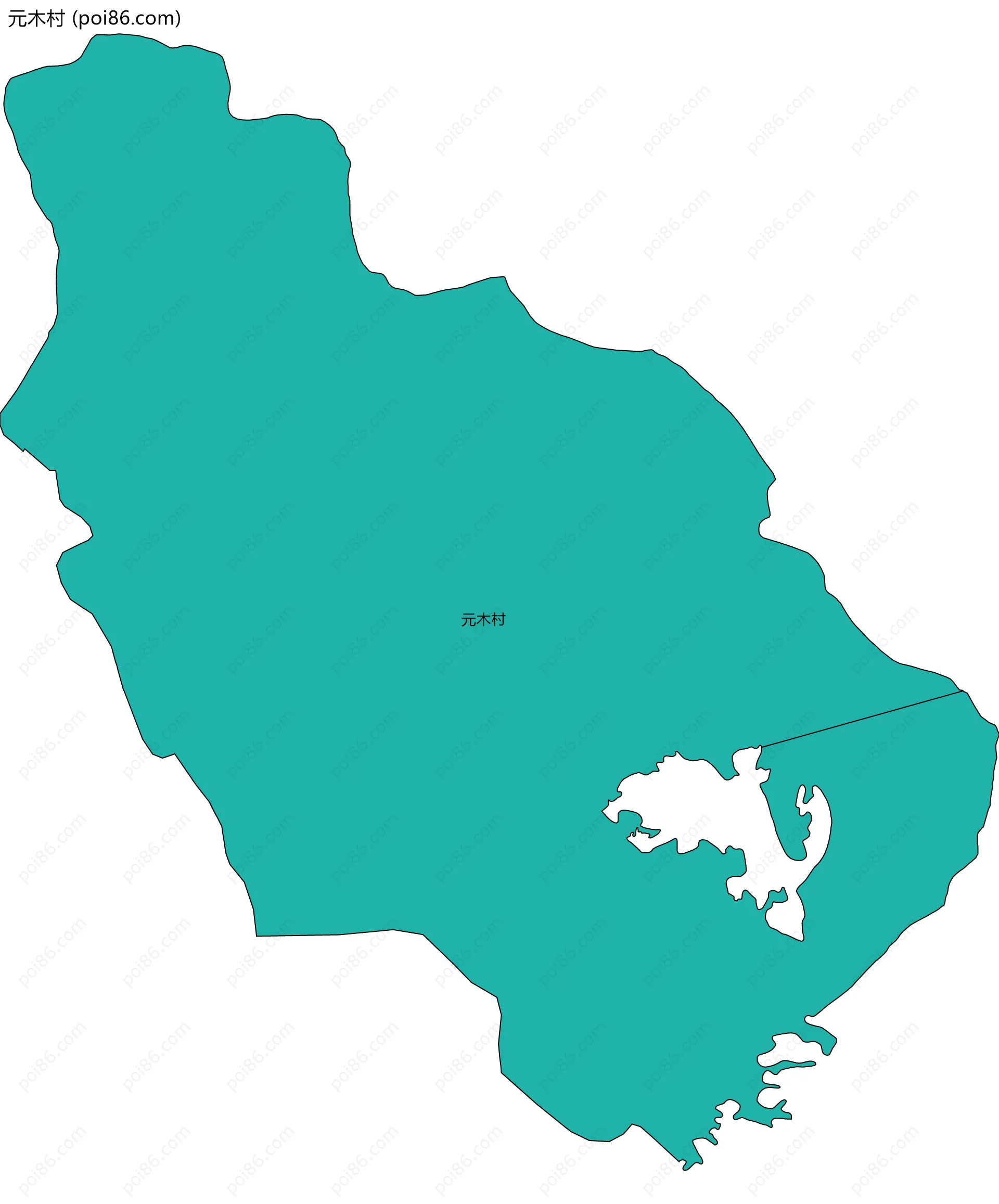 元木村边界地图