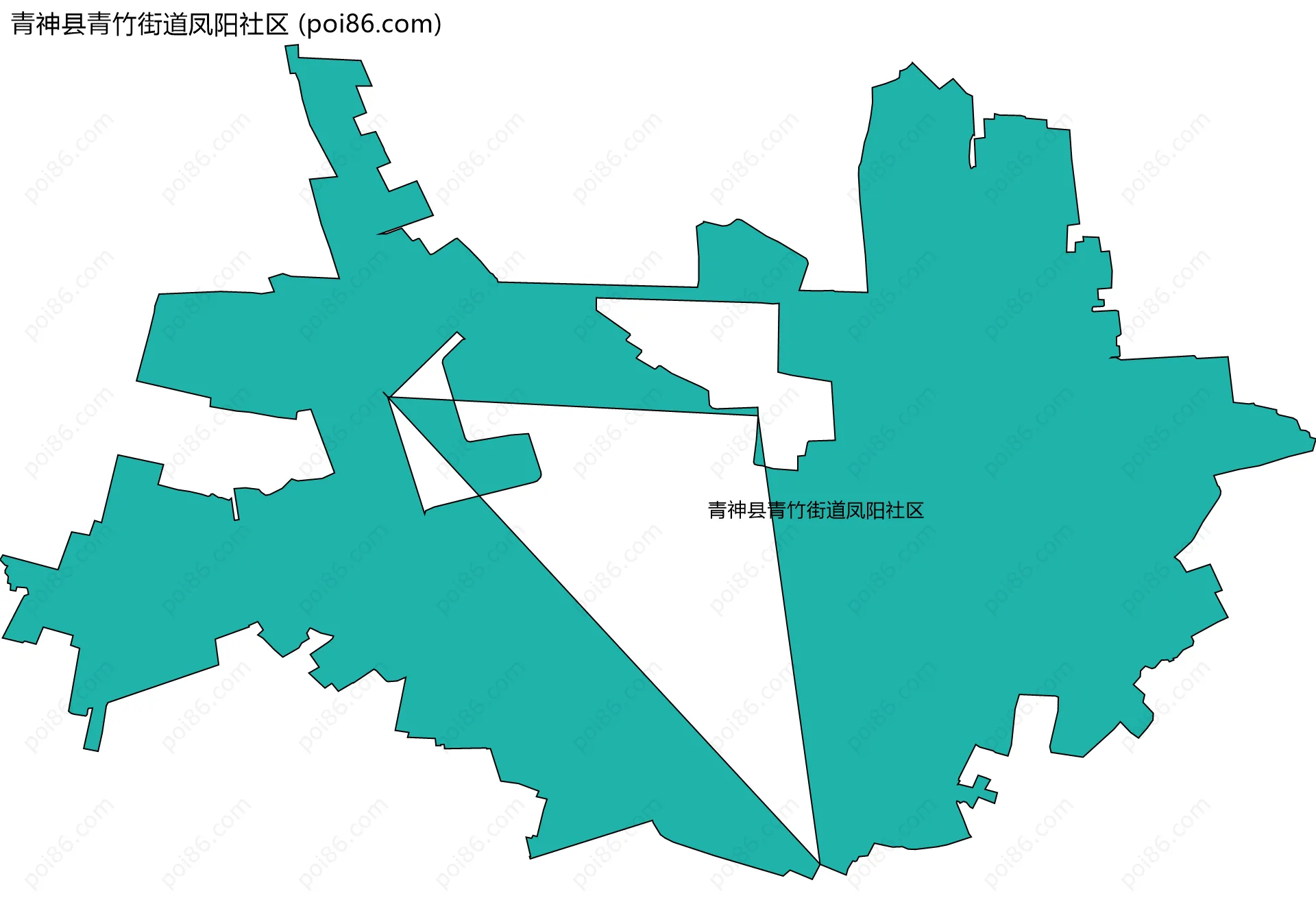 青神县青竹街道凤阳社区边界地图