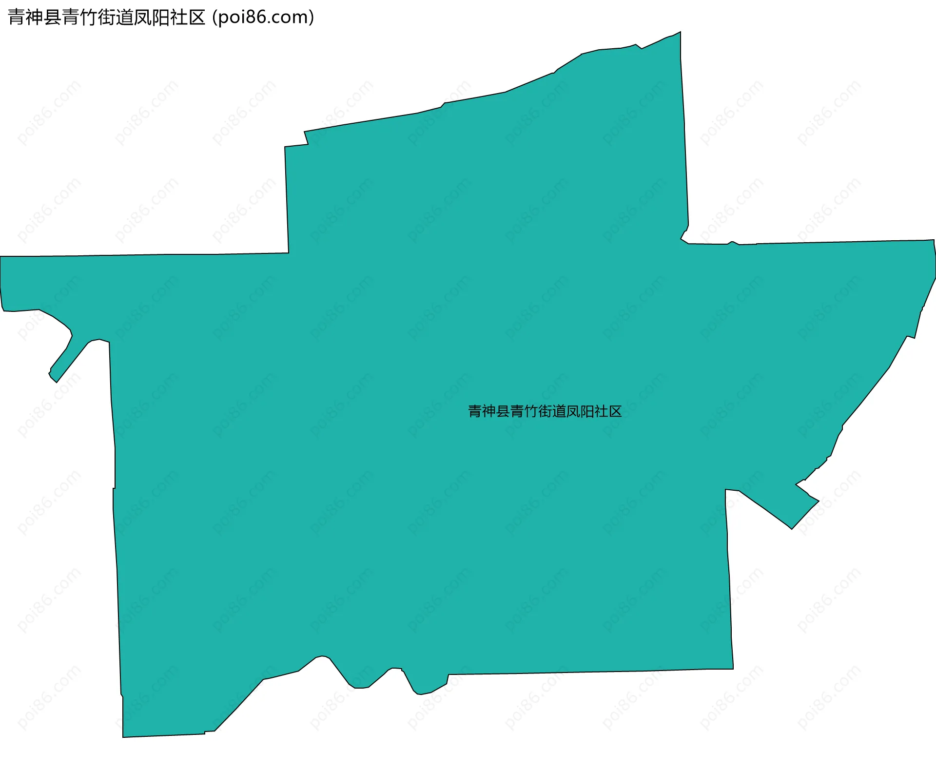 青神县青竹街道凤阳社区边界地图