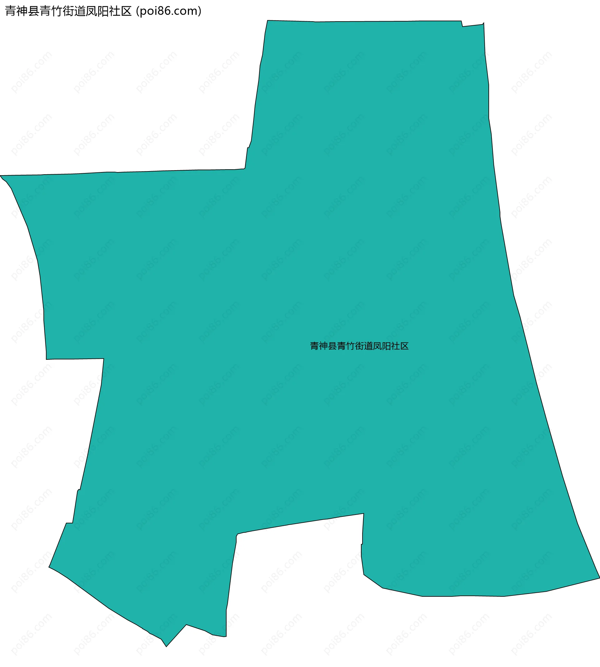 青神县青竹街道凤阳社区边界地图