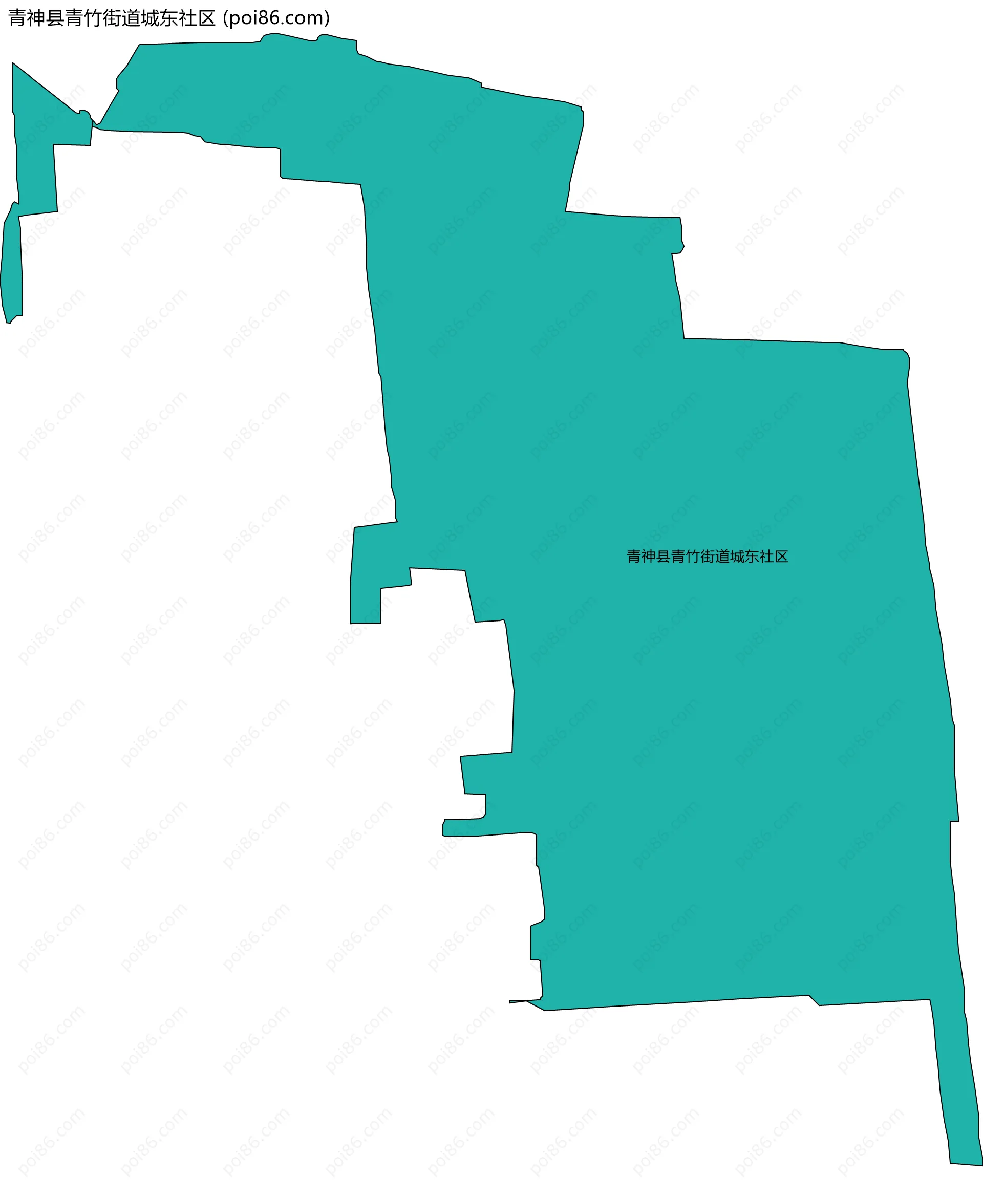 青神县青竹街道城东社区边界地图